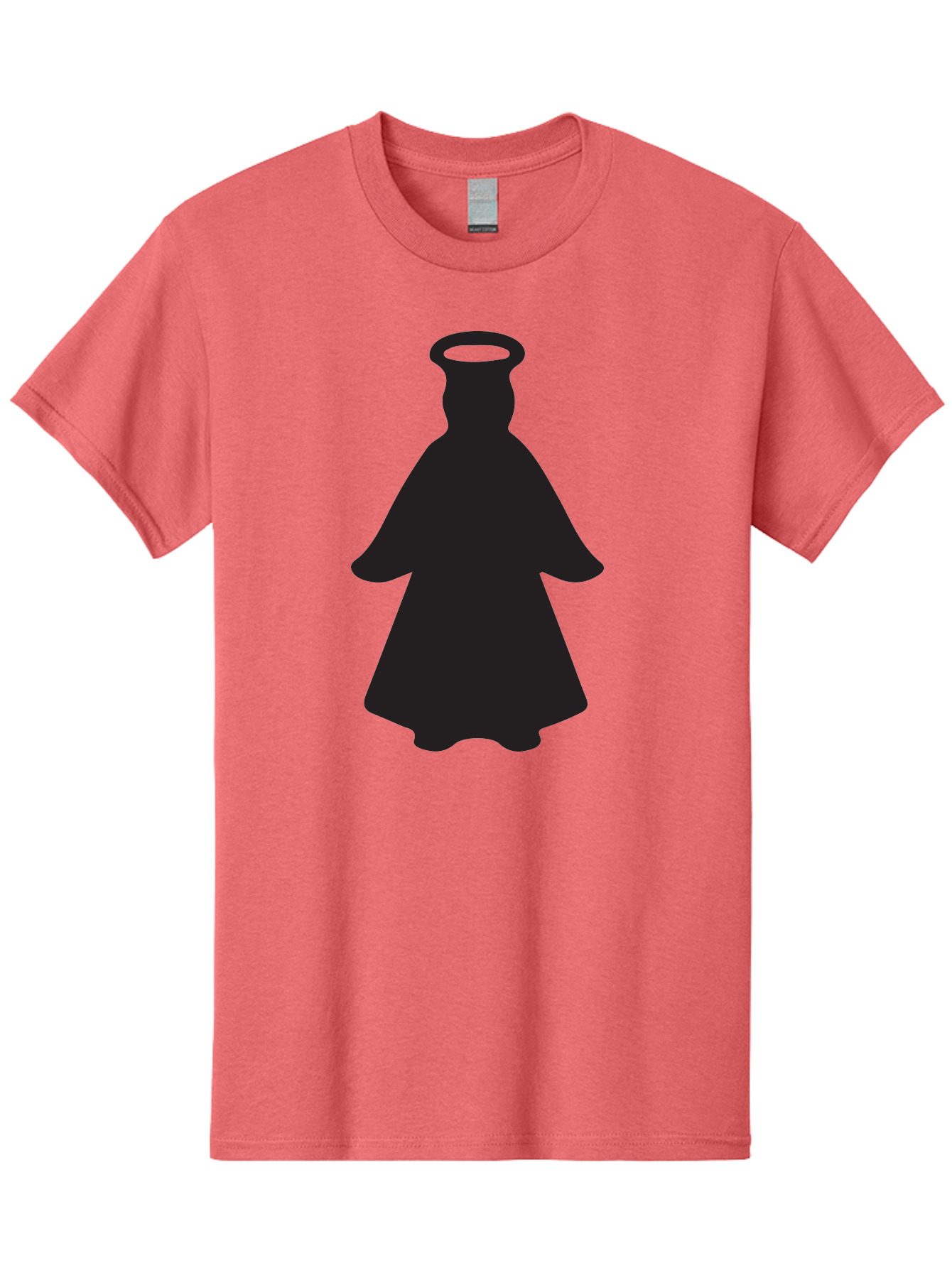 Angel-Silhouette Men'S Graphic Tee, 100% Cotton, Comfortable Casual Summer Wear, Machine Washable, Angel Silhouette, Divine Being, Spiritual Figure, Halo Effect, Faith Symbol, Religious Icon, Sacred Imagery, Guardian Angel, Mystic Character Aac475