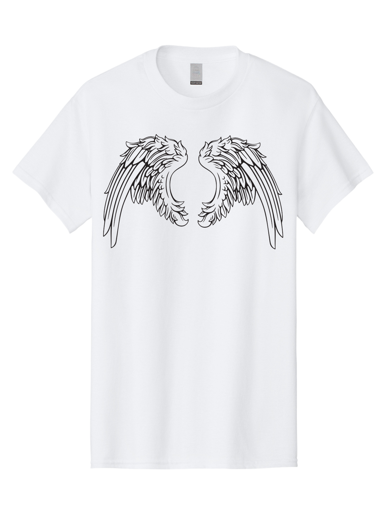 Angel-Wings Men'S Graphic Tee, 100% Cotton, Comfortable Casual Summer Wear, Machine Washable, Angel Wings, Wing Illustration, Feathered Wings, Spiritual Symbolism, Divine Protection, Mystical Art, Wing Design, Ethereal Elegance Aac478