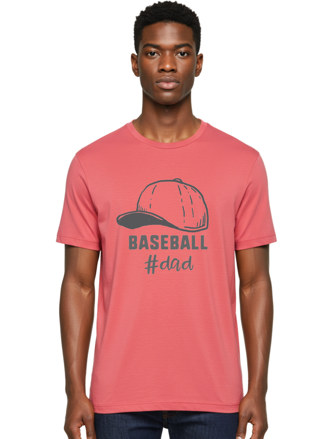 Baseball-Dad Men'S Graphic Tee, 100% Cotton, Comfortable Casual Summer Wear, Machine Washable, Baseball Dad, Baseball Cap, Father'S Day Gift, Dad'S Day Out, Baseball Enthusiast, Sports Dad, Father'S Day Idea, Dad Life, Baseball Love Aac487