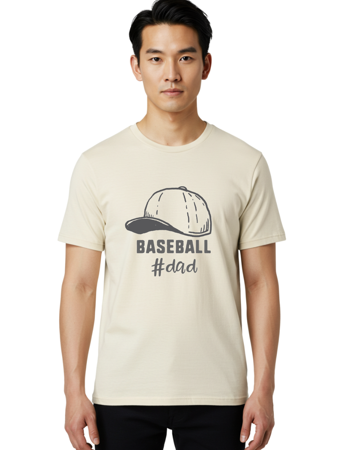 Baseball-Dad Men'S Graphic Tee, 100% Cotton, Comfortable Casual Summer Wear, Machine Washable, Baseball Dad, Baseball Cap, Father'S Day Gift, Dad'S Day Out, Baseball Enthusiast, Sports Dad, Father'S Day Idea, Dad Life, Baseball Love Aac487