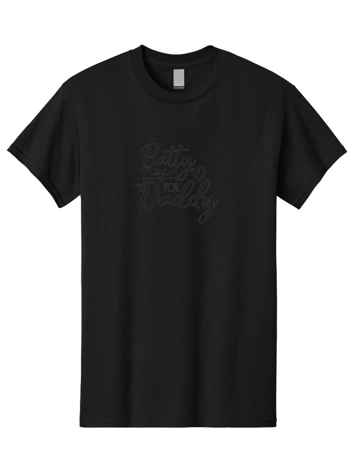 Batty-For-Daddy Men'S Graphic Tee, 100% Cotton, Comfortable Casual Summer Wear, Machine Washable, Batty For Daddy, Halloween Theme, Father'S Day Gift, Bat Design, Heart Symbol, Cursive Text, Love Message Aac490