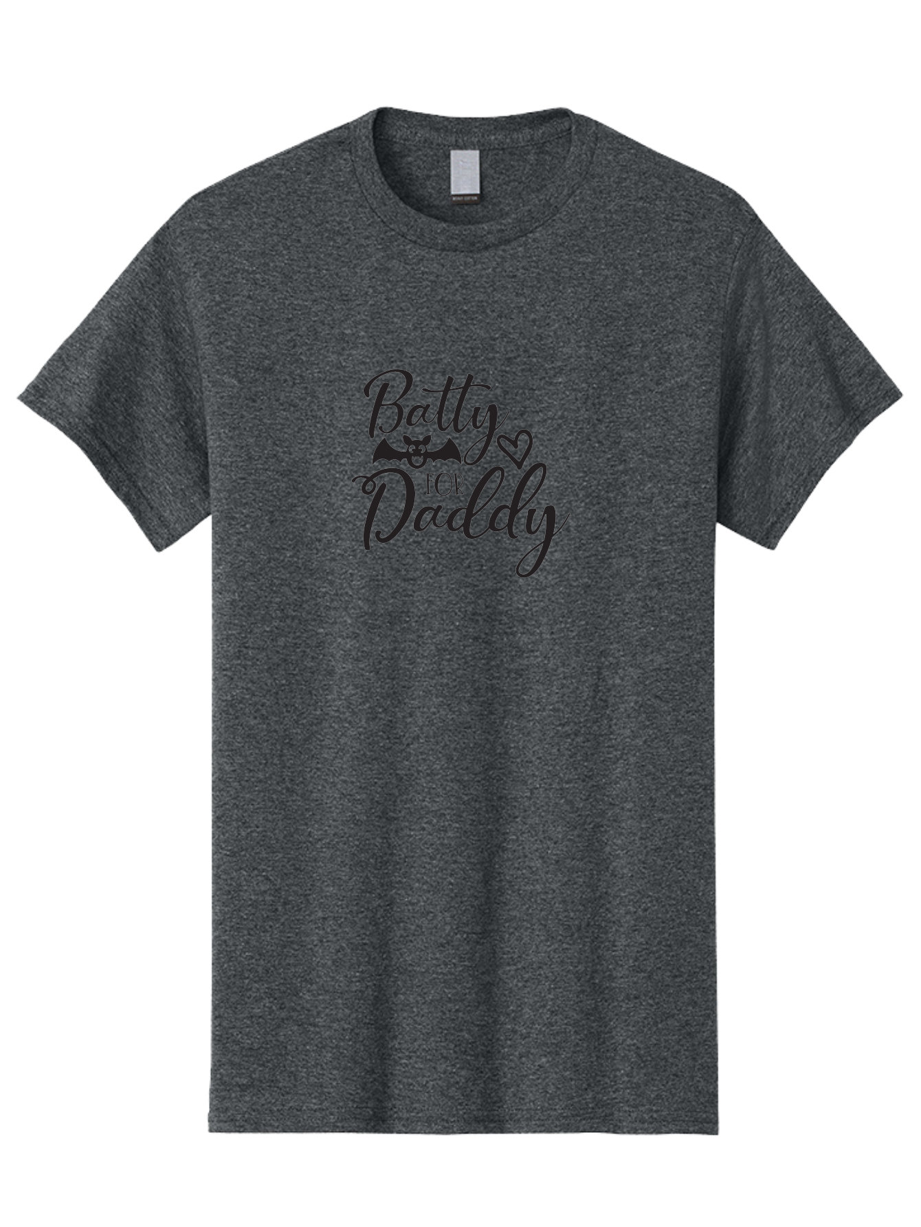 Batty-For-Daddy Men'S Graphic Tee, 100% Cotton, Comfortable Casual Summer Wear, Machine Washable, Batty For Daddy, Halloween Theme, Father'S Day Gift, Bat Design, Heart Symbol, Cursive Text, Love Message Aac490