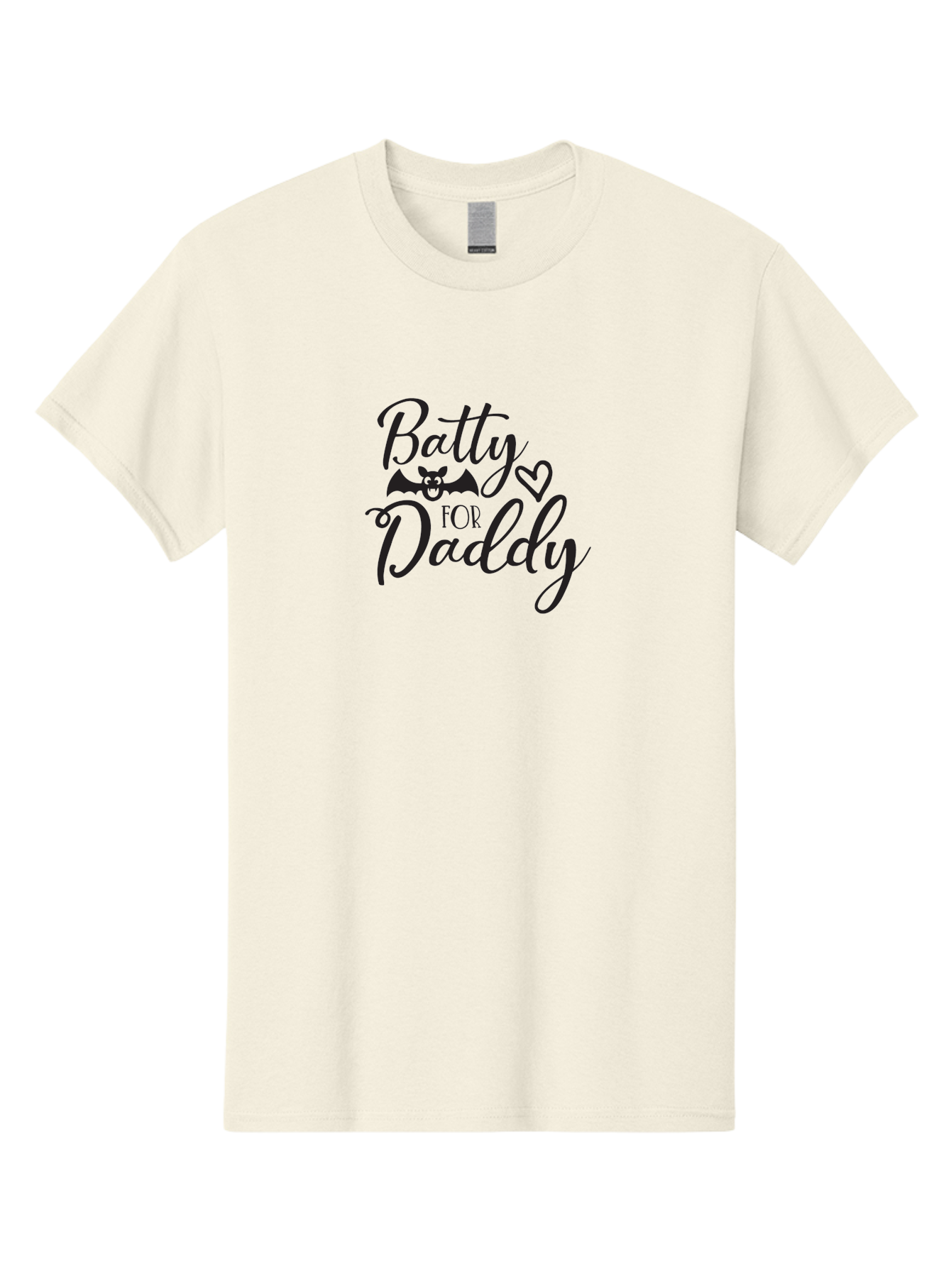 Batty-For-Daddy Men'S Graphic Tee, 100% Cotton, Comfortable Casual Summer Wear, Machine Washable, Batty For Daddy, Halloween Theme, Father'S Day Gift, Bat Design, Heart Symbol, Cursive Text, Love Message Aac490