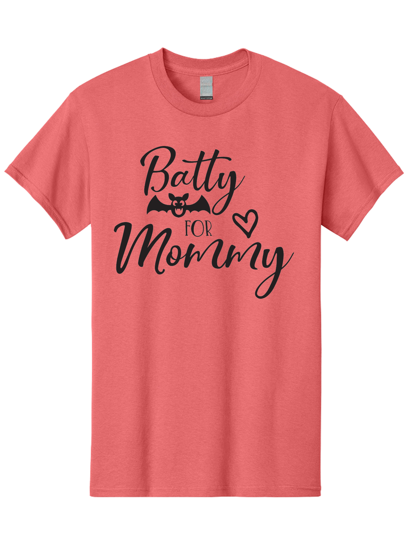 Batty-For-Mommy Men'S Graphic Tee, 100% Cotton, Comfortable Casual Summer Wear, Machine Washable, Halloween Theme, Batty For Mommy, Mother Child Love, Halloween Quotes, Funny Bat Design, Cursive Script, Heart Symbol, Mom Appreciation Aac491