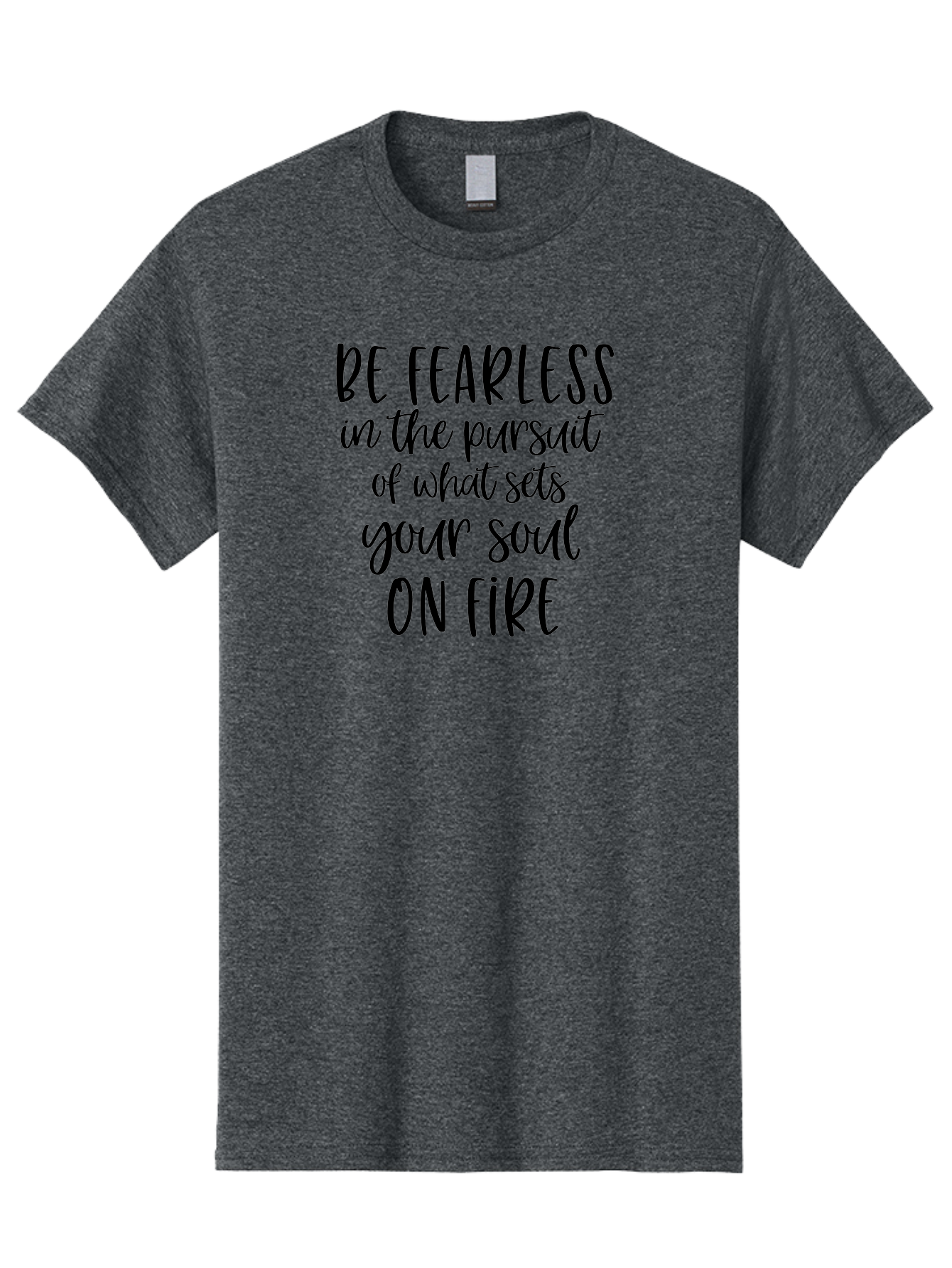 Be-Fearless Men'S Graphic Tee, 100% Cotton, Comfortable Casual Summer Wear, Machine Washable, Motivational Quote, Inspiring Words, Fearless Pursuit, Soulful Journey, Inner Fire, Motivational Poster, Positivity, Encouragement, Success Mindset, Aac495