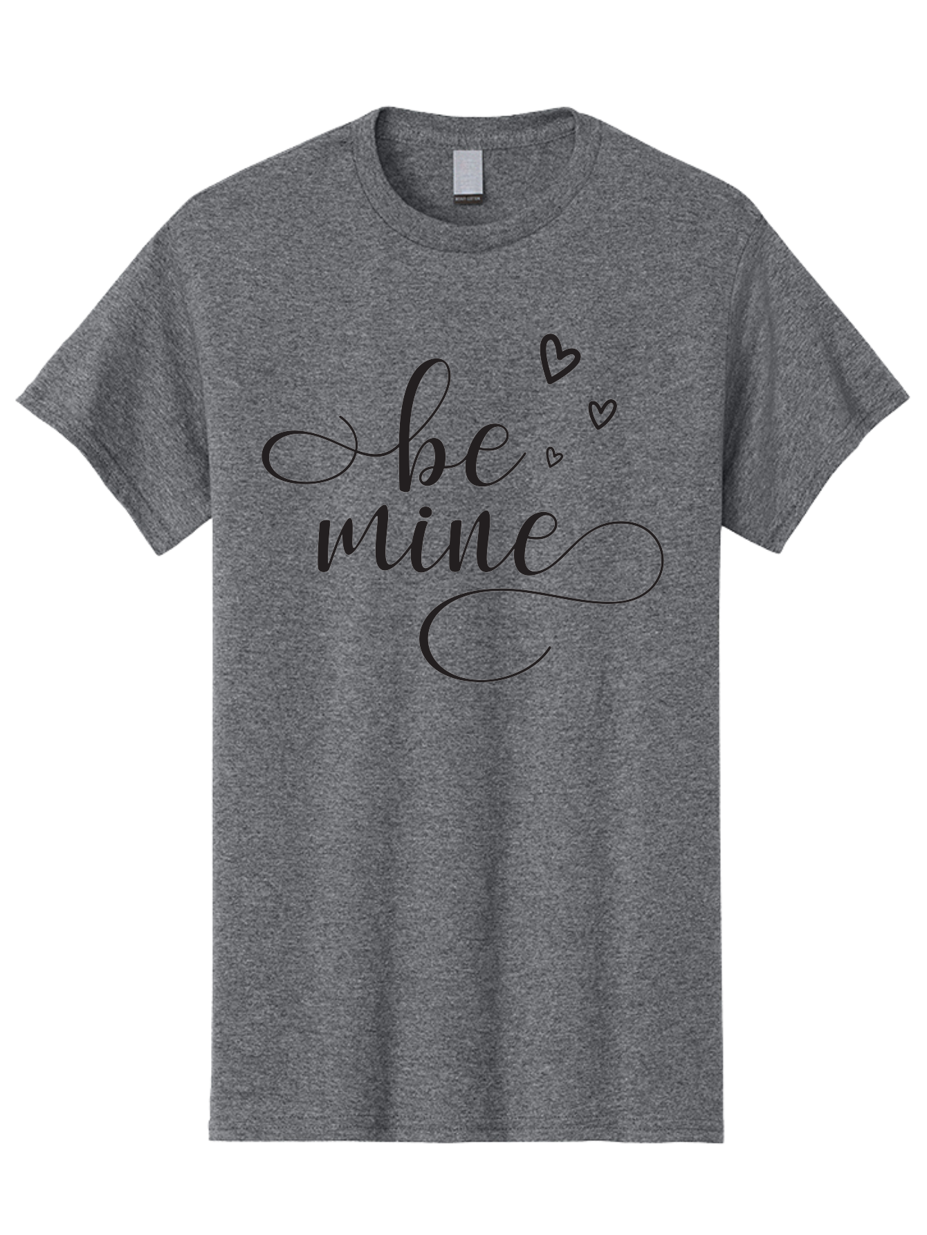 Be-Mine Men'S Graphic Tee, 100% Cotton, Comfortable Casual Summer Wear, Machine Washable, Love Message, Valentines Day Card, Romantic Quote, Cursive Text, Heart Symbols, Love Hearts, Sweetheart, Valentines Day Gift Aac497