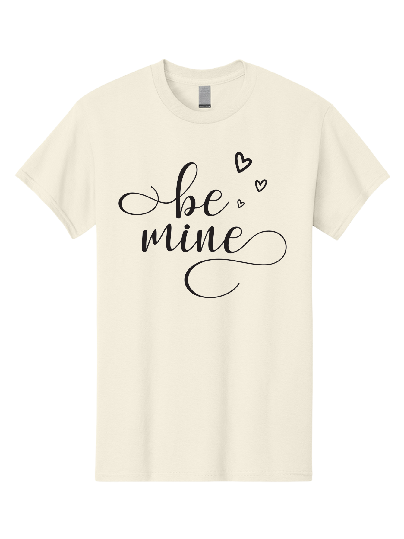Be-Mine Men'S Graphic Tee, 100% Cotton, Comfortable Casual Summer Wear, Machine Washable, Love Message, Valentines Day Card, Romantic Quote, Cursive Text, Heart Symbols, Love Hearts, Sweetheart, Valentines Day Gift Aac497