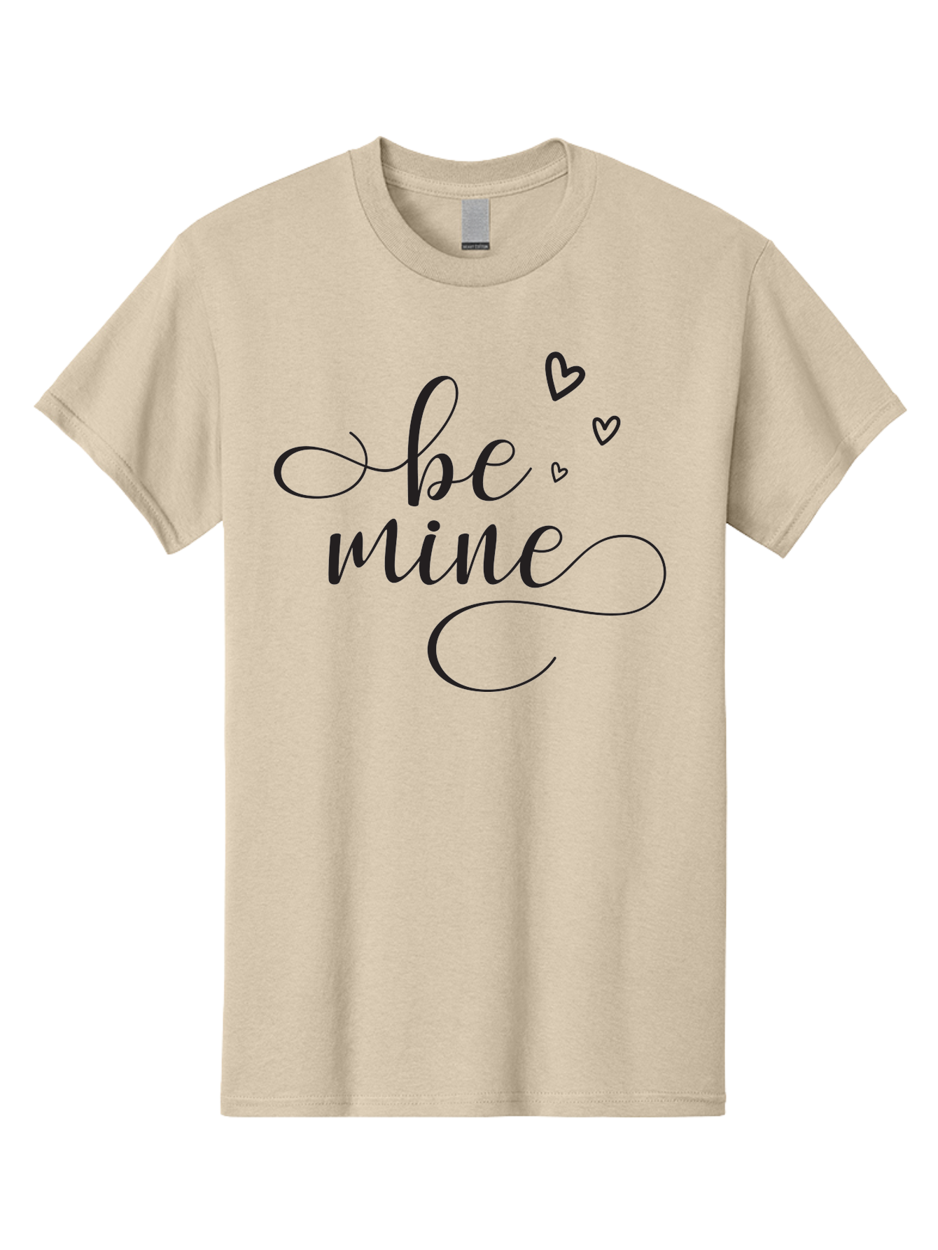 Be-Mine Men'S Graphic Tee, 100% Cotton, Comfortable Casual Summer Wear, Machine Washable, Love Message, Valentines Day Card, Romantic Quote, Cursive Text, Heart Symbols, Love Hearts, Sweetheart, Valentines Day Gift Aac497
