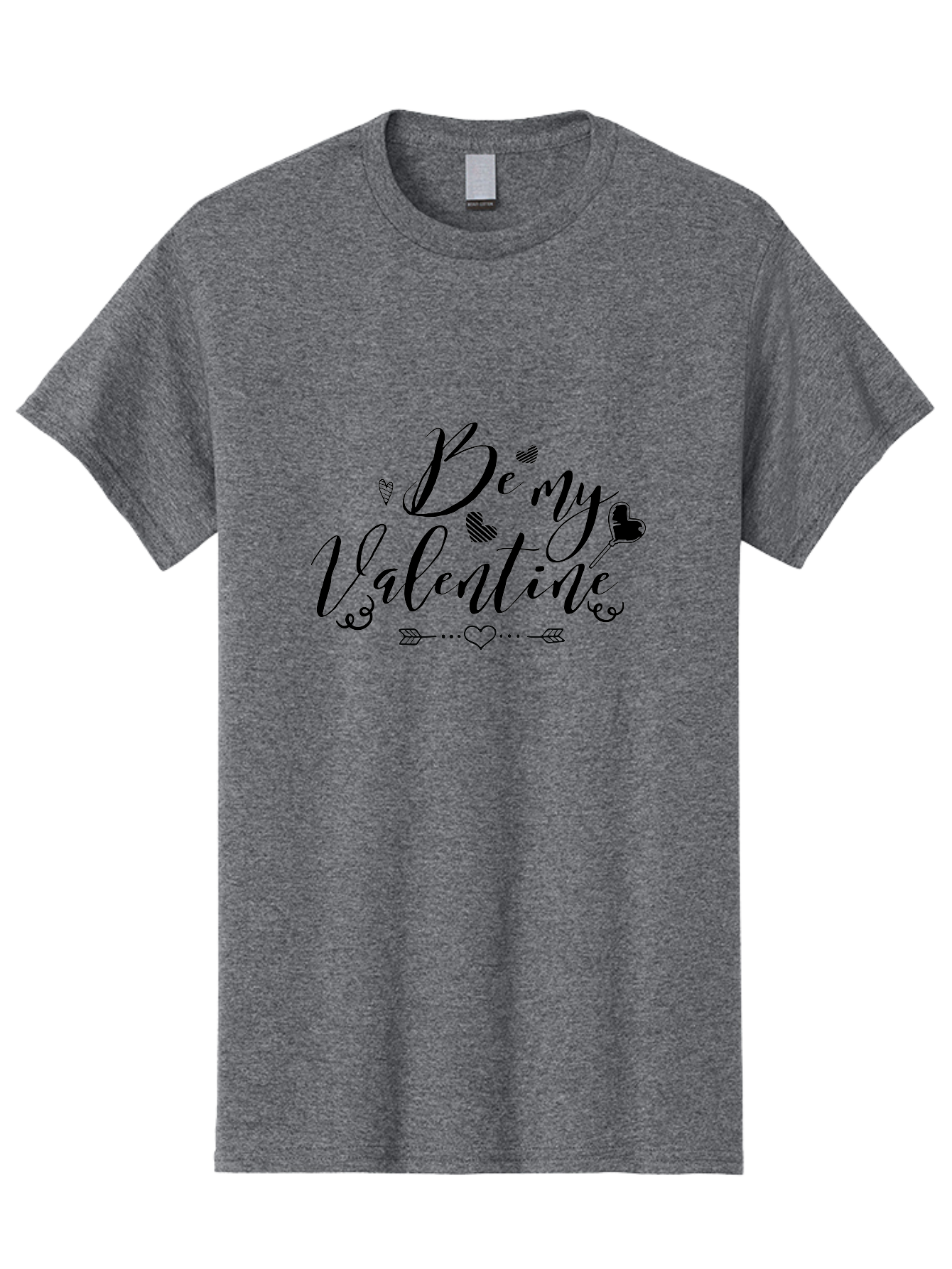 Be-My-Valentine-1 Men'S Graphic Tee, 100% Cotton, Comfortable Casual Summer Wear, Machine Washable, Valentines Day Message, Heartwarming Phrases, Love Quotes, Romantic Gestures, Heart Shaped Decorations, Arrow Through Heart, Love Symbols, Aac498