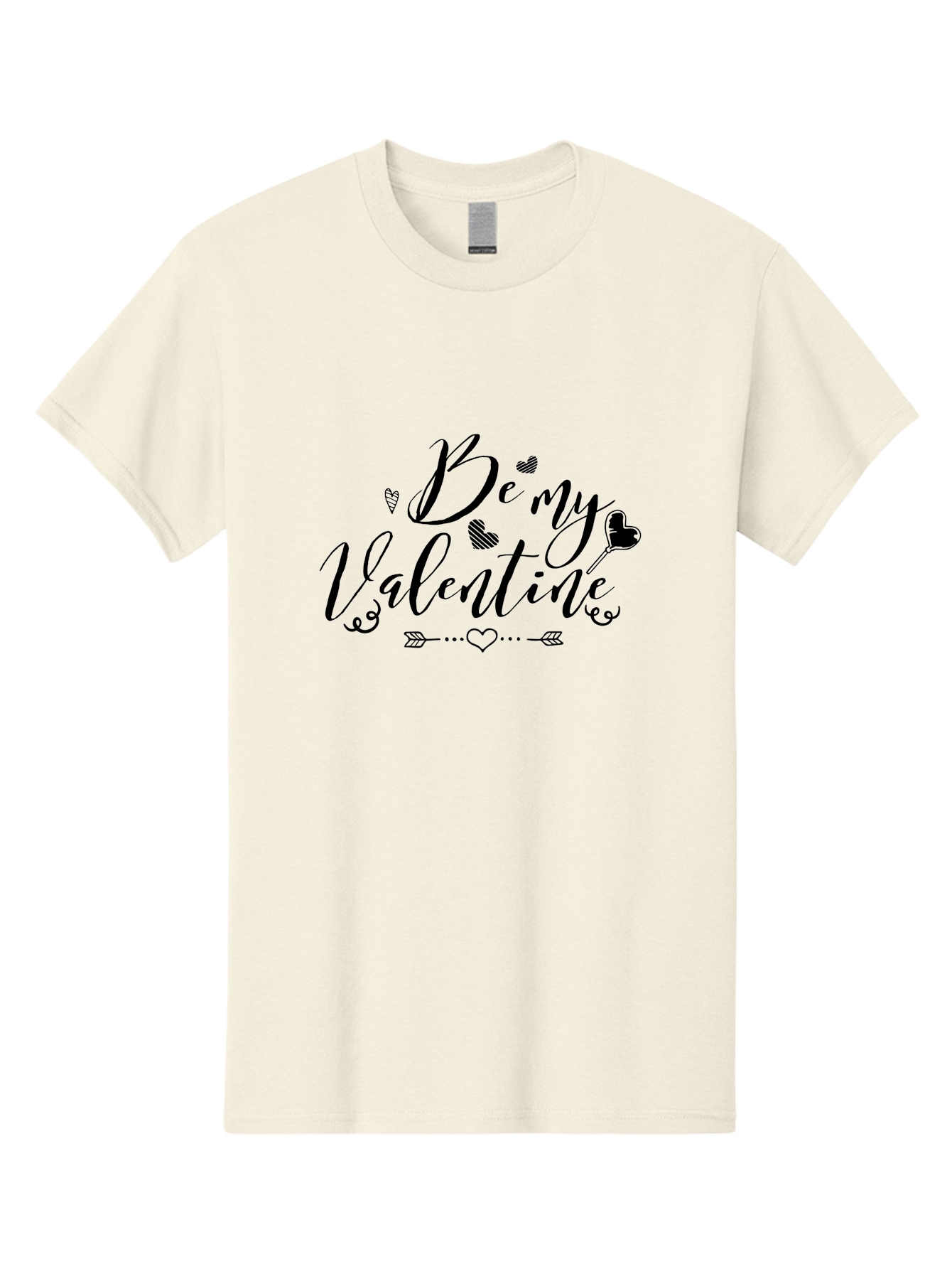 Be-My-Valentine-1 Men'S Graphic Tee, 100% Cotton, Comfortable Casual Summer Wear, Machine Washable, Valentines Day Message, Heartwarming Phrases, Love Quotes, Romantic Gestures, Heart Shaped Decorations, Arrow Through Heart, Love Symbols, Aac498