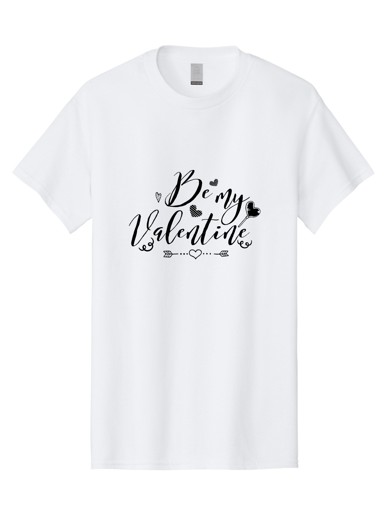 Be-My-Valentine-1 Men'S Graphic Tee, 100% Cotton, Comfortable Casual Summer Wear, Machine Washable, Valentines Day Message, Heartwarming Phrases, Love Quotes, Romantic Gestures, Heart Shaped Decorations, Arrow Through Heart, Love Symbols, Aac498