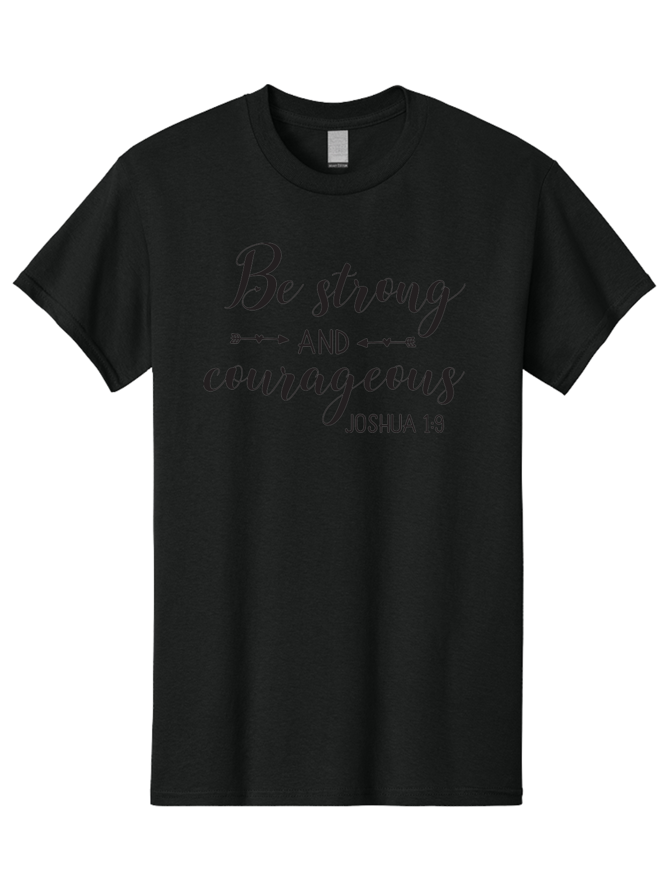 Be-Strong-And-Courageous Men'S Graphic Tee, 100% Cotton, Comfortable Casual Summer Wear, Machine Washable, Inspirational Quote, Motivational Words, Biblical Phrase, Joshua 1:9, Be Strong, Be Courageous, Arrow Symbols, Scripture Art, Aac501