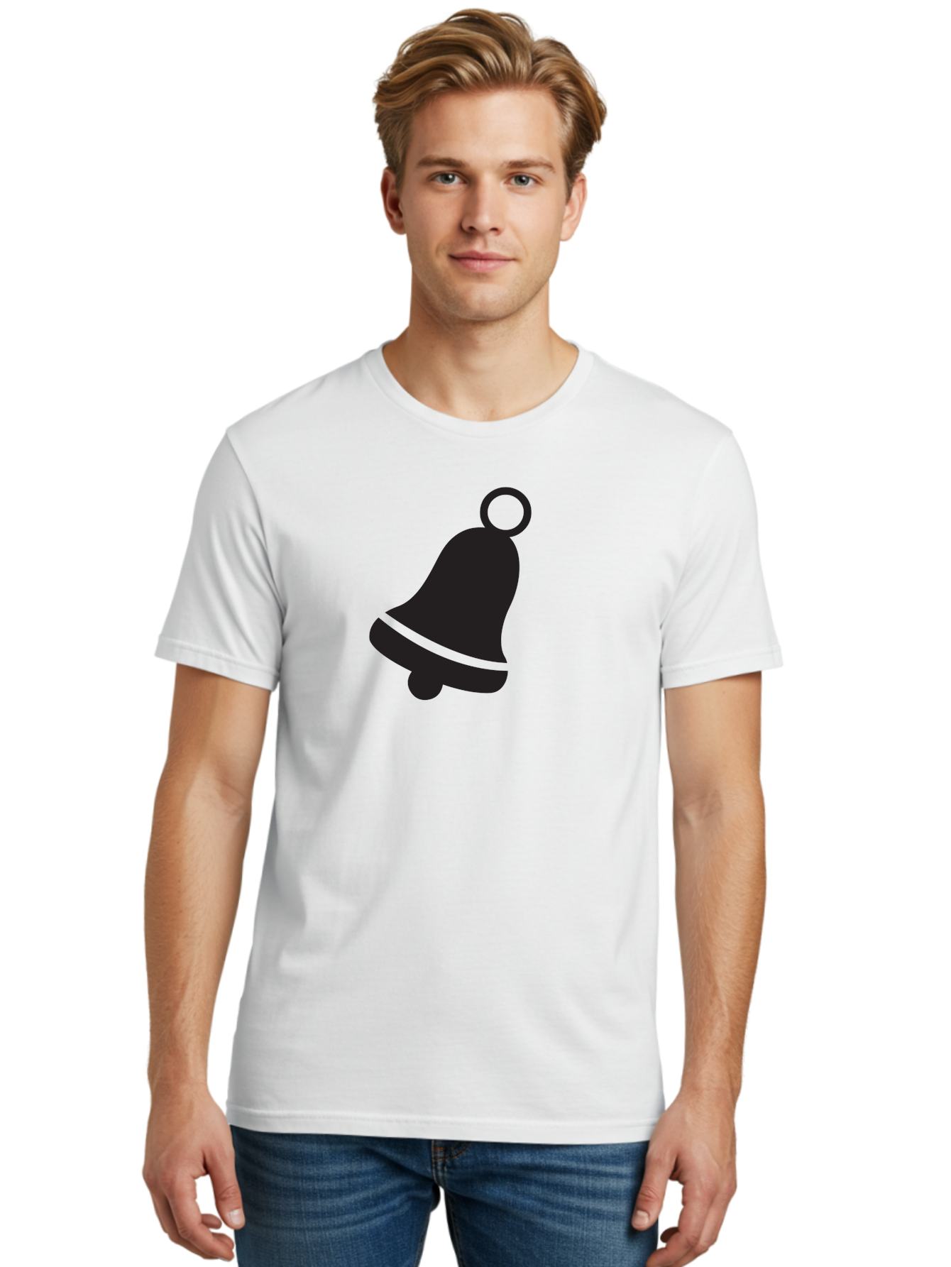 Bell-Icon Men'S Graphic Tee, 100% Cotton, Comfortable Casual Summer Wear, Machine Washable, Notification Symbol, Alert Icon, Reminder Sign, Notification Bell, Message Alert, Bell Notification, Social Media Notification, App Notification Aac509
