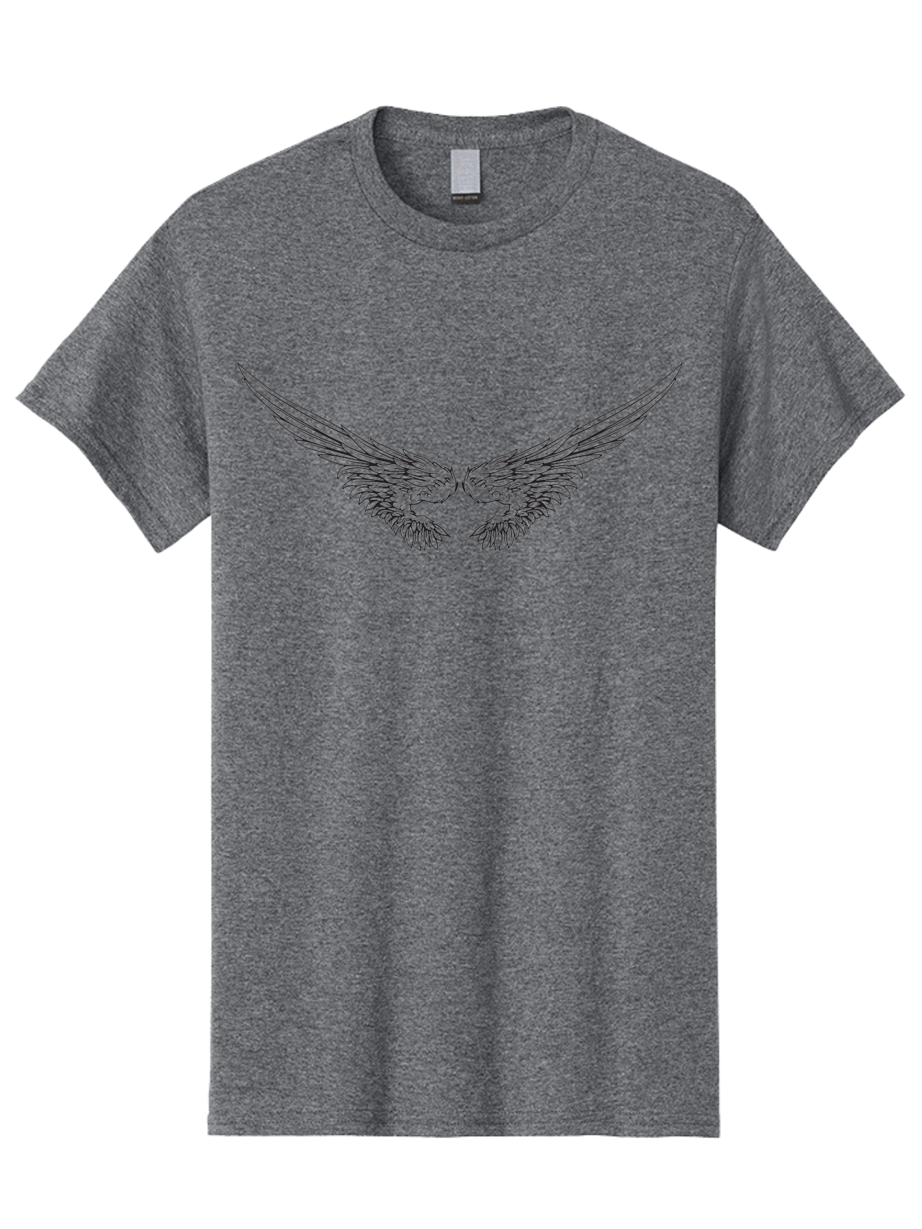 Bird-Wings Men'S Graphic Tee, 100% Cotton, Comfortable Casual Summer Wear, Machine Washable, Angel Wings, Wing Illustration, Bird Wings, Feathered Wings, Spiritual Symbol, Divine Protection, Symbolic Art, Mystical Design, Elegant Line Art, Aac514