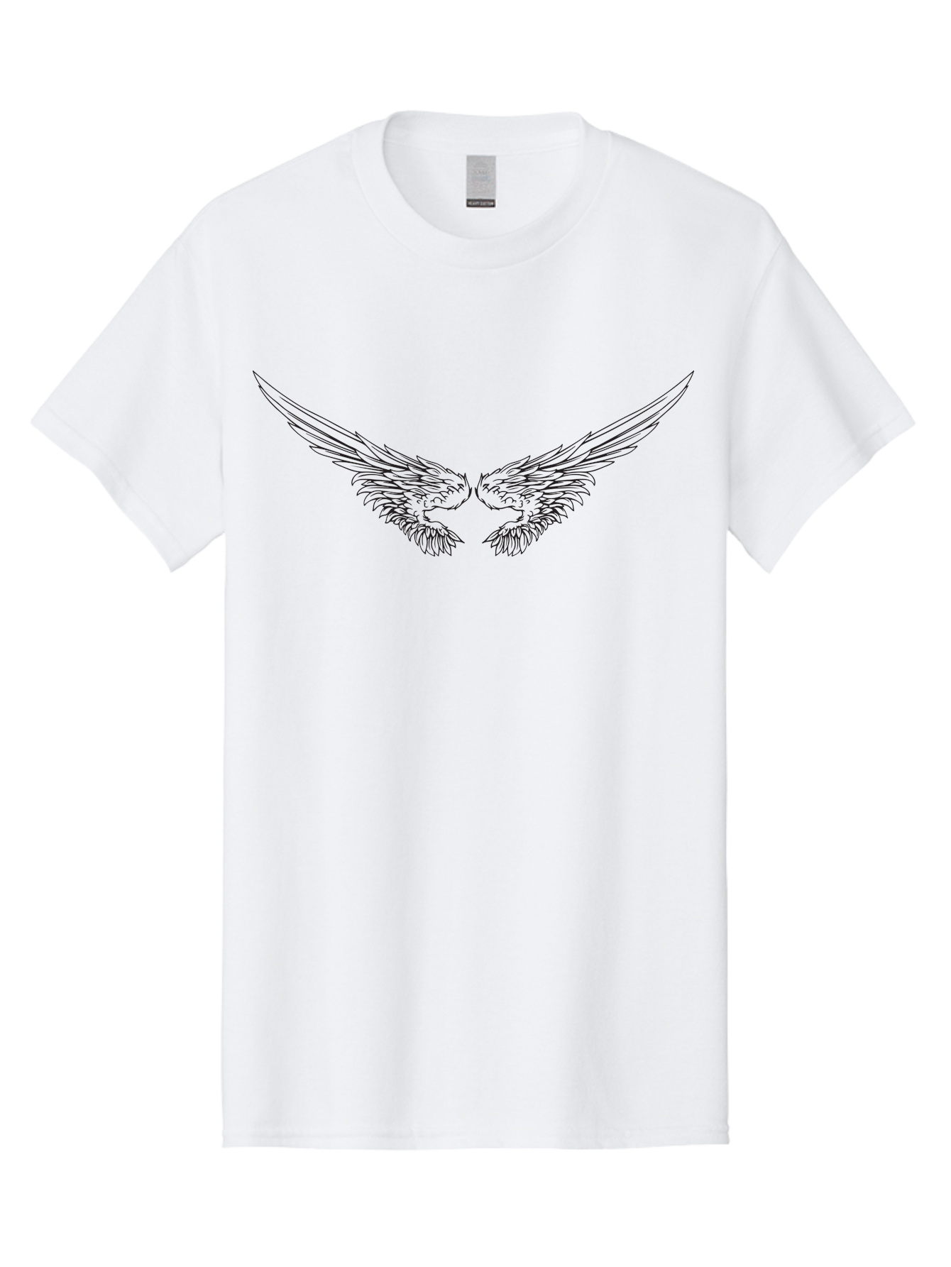 Bird-Wings Men'S Graphic Tee, 100% Cotton, Comfortable Casual Summer Wear, Machine Washable, Angel Wings, Wing Illustration, Bird Wings, Feathered Wings, Spiritual Symbol, Divine Protection, Symbolic Art, Mystical Design, Elegant Line Art, Aac514