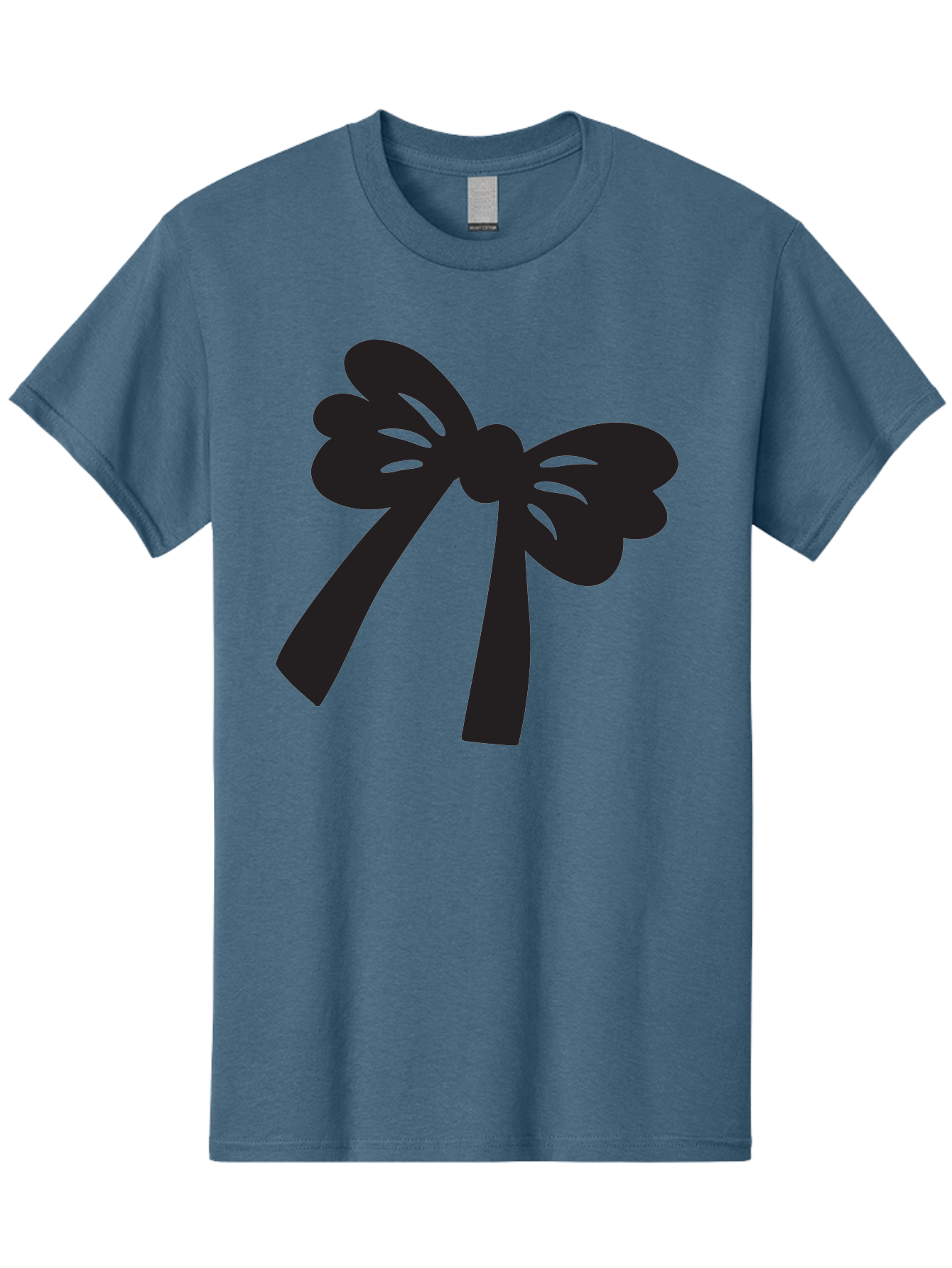 Black-Bow Men'S Graphic Tee, 100% Cotton, Comfortable Casual Summer Wear, Machine Washable, Black Bow Ribbon, Elegant Design, Minimalist Style, Decorative Element, Gift Wrapping, Fashion Accessory, Simple Graphics Aac517