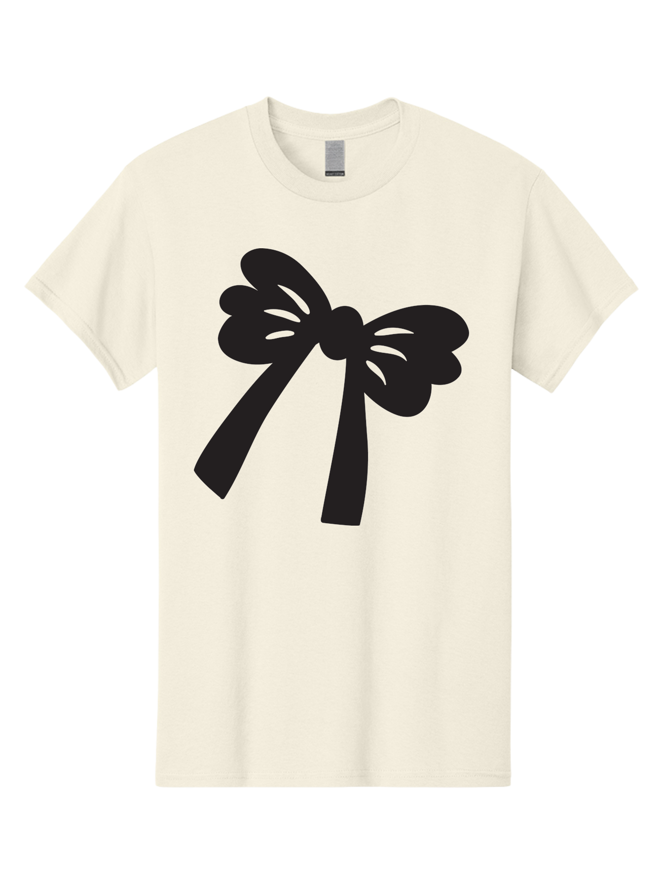 Black-Bow Men'S Graphic Tee, 100% Cotton, Comfortable Casual Summer Wear, Machine Washable, Black Bow Ribbon, Elegant Design, Minimalist Style, Decorative Element, Gift Wrapping, Fashion Accessory, Simple Graphics Aac517