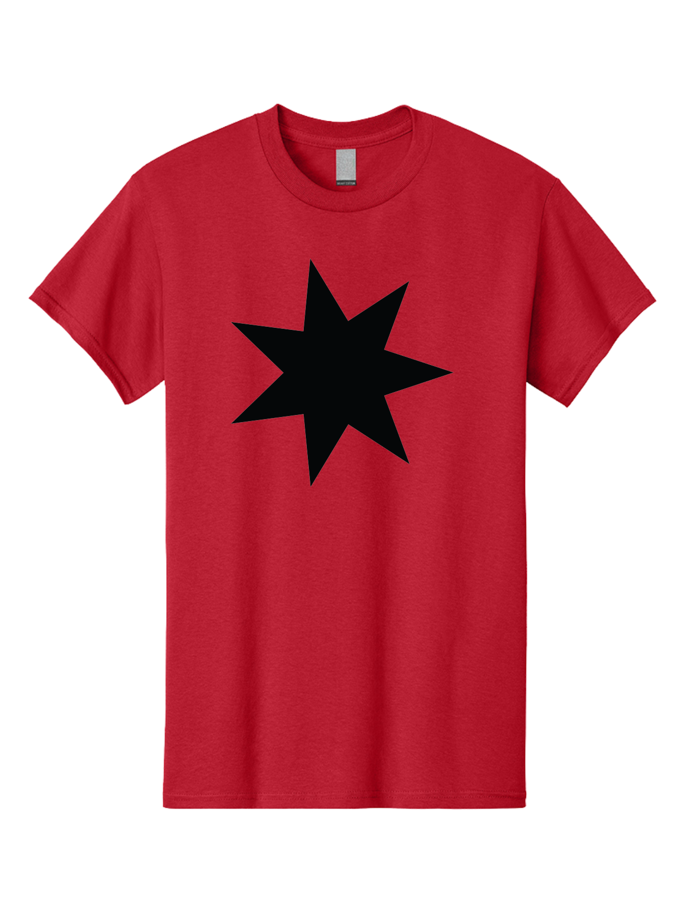 Black-Star-1 Men'S Graphic Tee, 100% Cotton, Comfortable Casual Summer Wear, Machine Washable, Eight Pointed Star, Black Star, Star Graphic, Bold Shape, Geometric Design, Symmetrical Pattern, Star Symbol Aac521