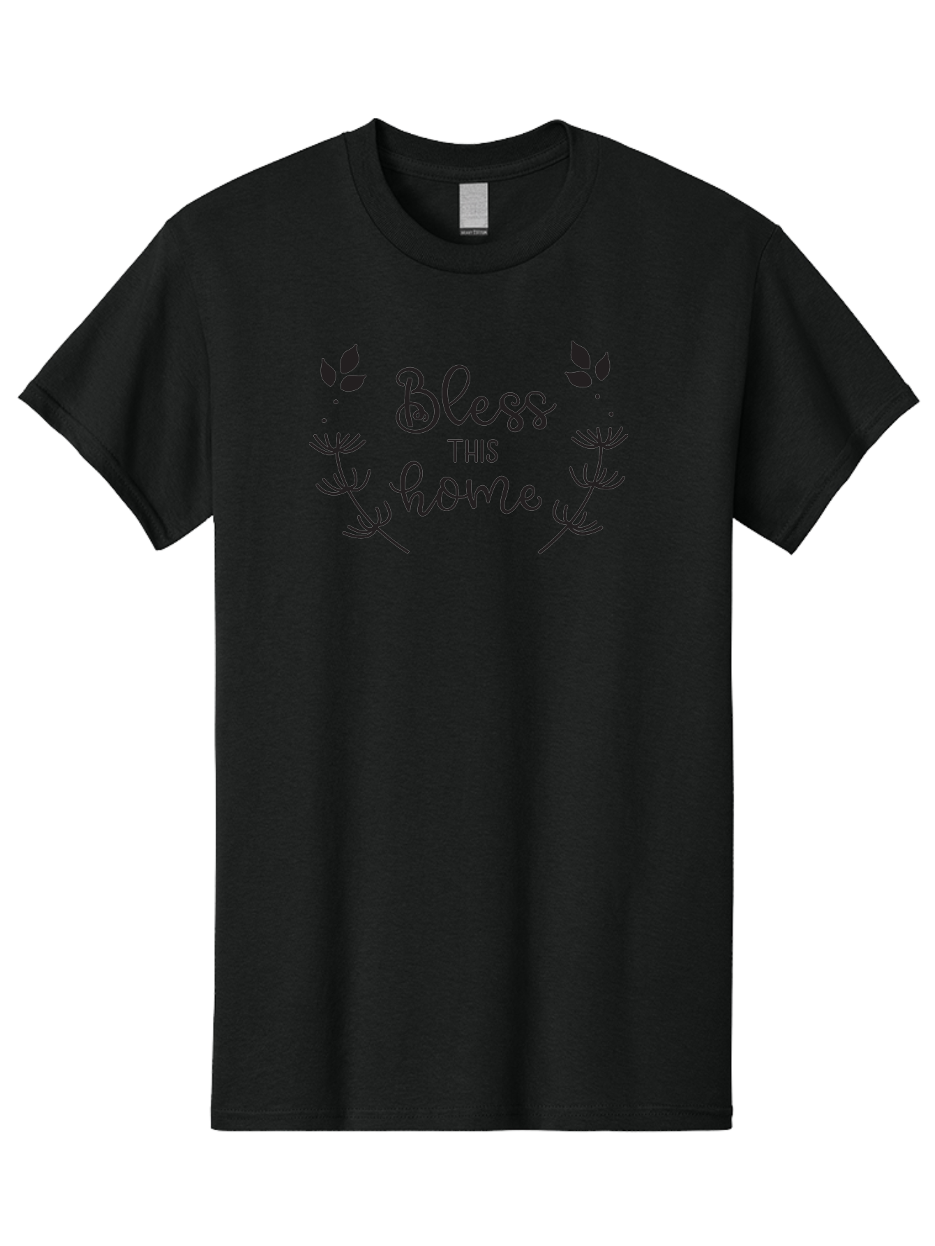 Bless-This-Home Men'S Graphic Tee, 100% Cotton, Comfortable Casual Summer Wear, Machine Washable, Bless This Home, Home Decor, Inspirational Quote, Floral Design, Dandelion Graphics, Home Blessing, Positive Vibes, Wall Art, Motivational Quote, Aac524