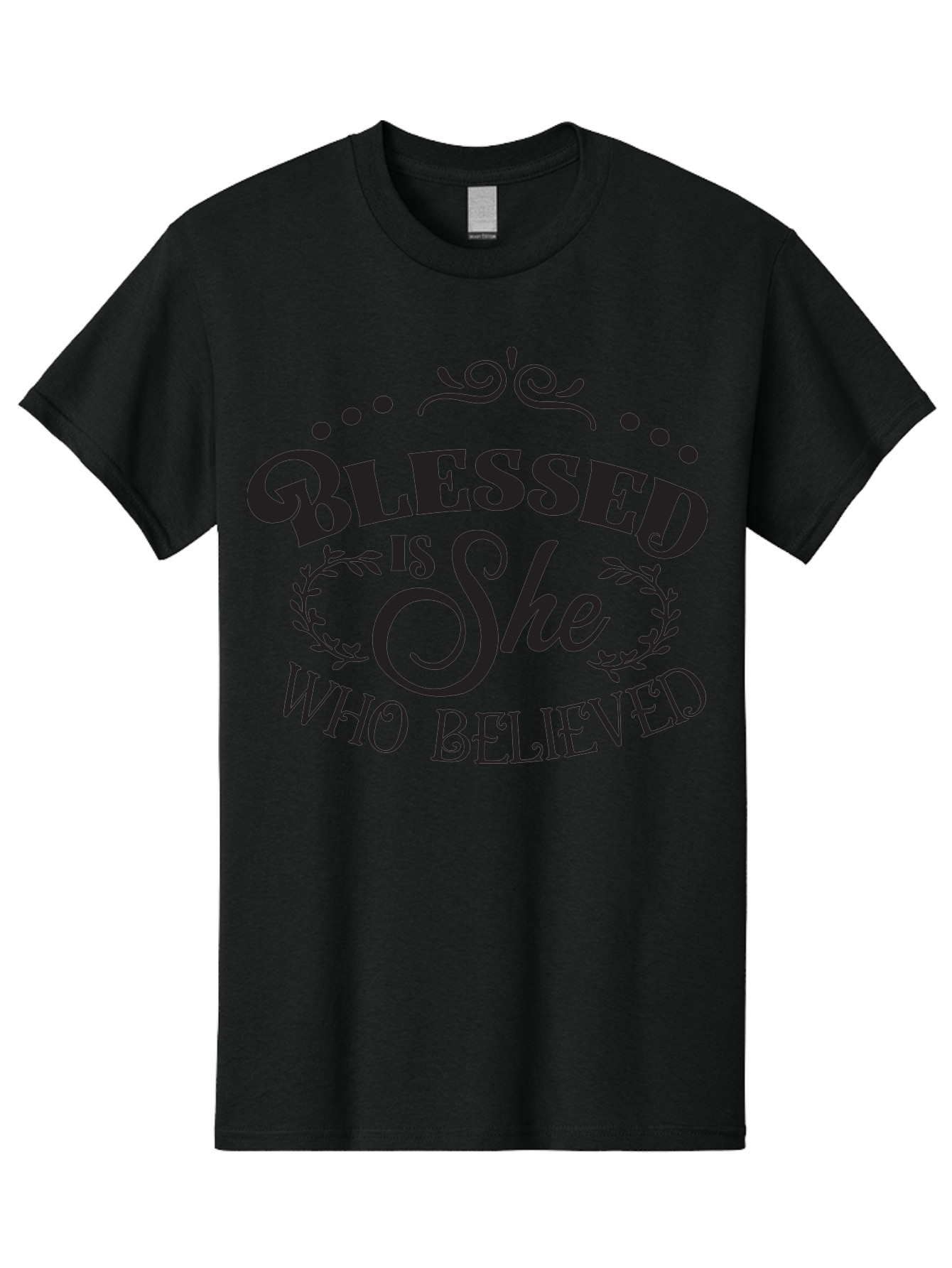 Blessed-Is-She-Who-Believed Men'S Graphic Tee, 100% Cotton, Comfortable Casual Summer Wear, Machine Washable, Inspirational Quote, Motivational Phrase, Blessed Is She Who Believed, Faith-Based Message, Positive Affirmation, Female Empowerment Aac527