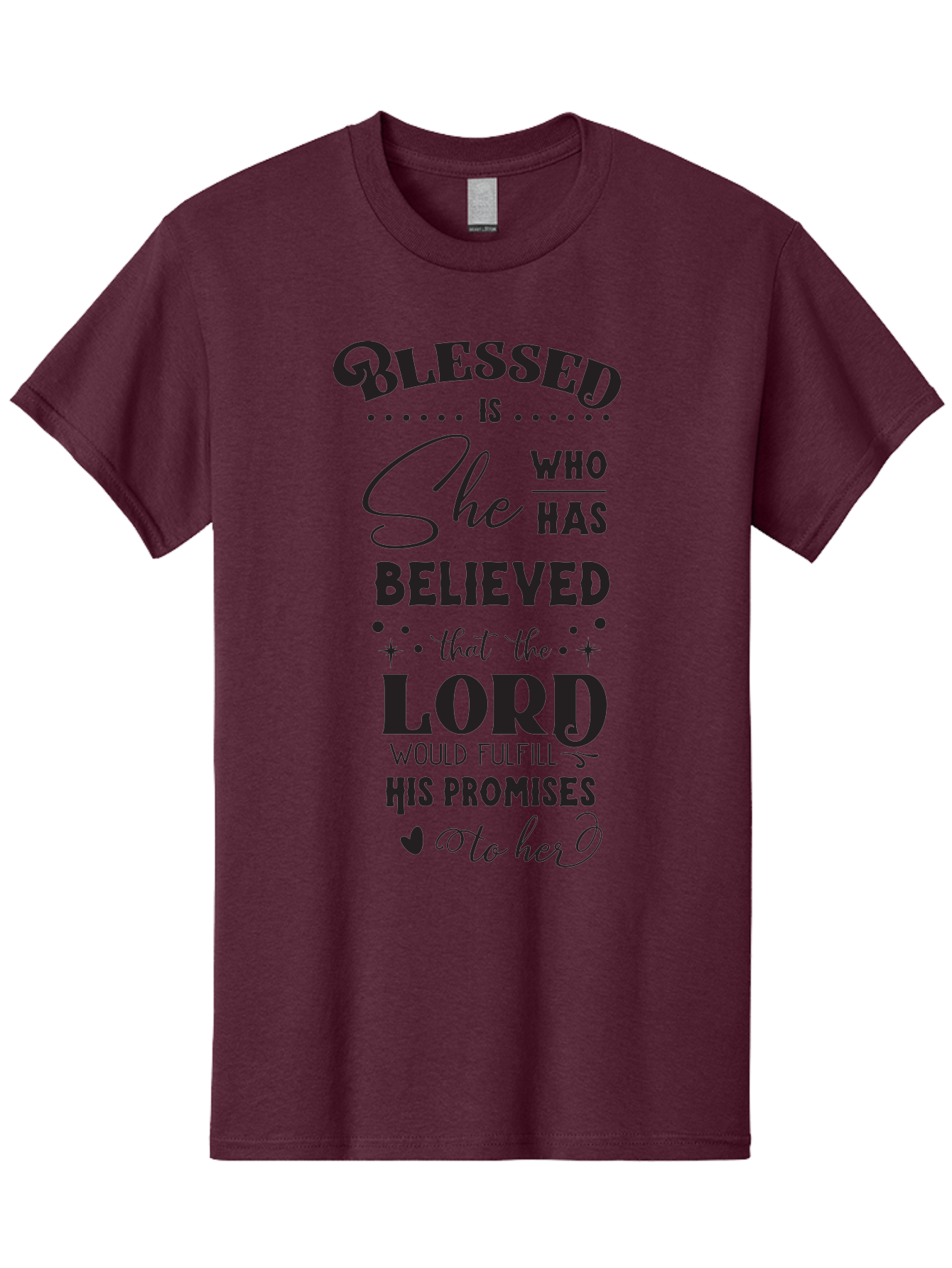 Blessed-Is-She Men'S Graphic Tee, 100% Cotton, Comfortable Casual Summer Wear, Machine Washable, Inspirational Quote, Motivational Saying, Faith-Based Message, Encouraging Words, Spiritual Guidance, Empowerment For Women, Christian Values, Aac528