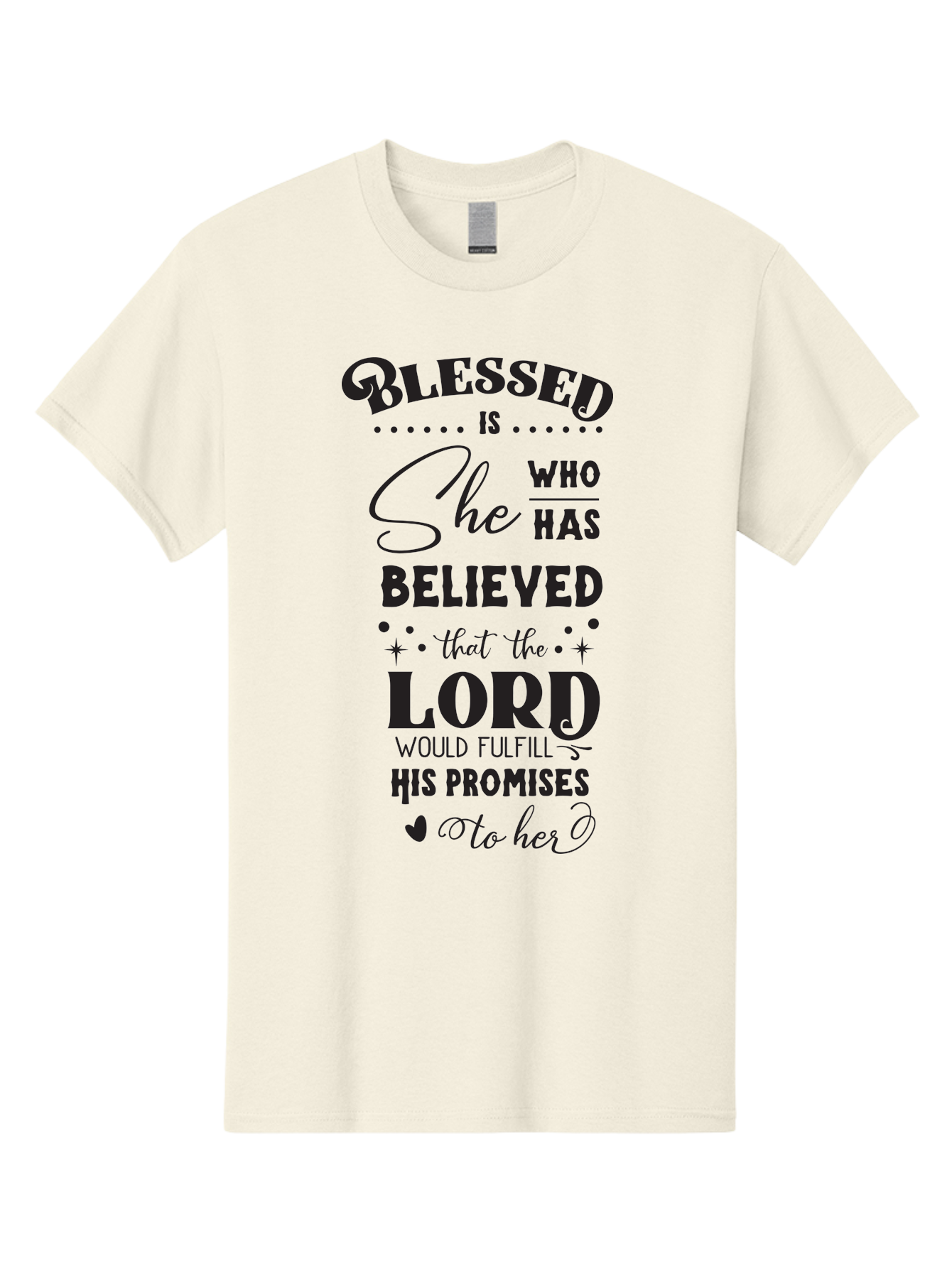 Blessed-Is-She Men'S Graphic Tee, 100% Cotton, Comfortable Casual Summer Wear, Machine Washable, Inspirational Quote, Motivational Saying, Faith-Based Message, Encouraging Words, Spiritual Guidance, Empowerment For Women, Christian Values, Aac528