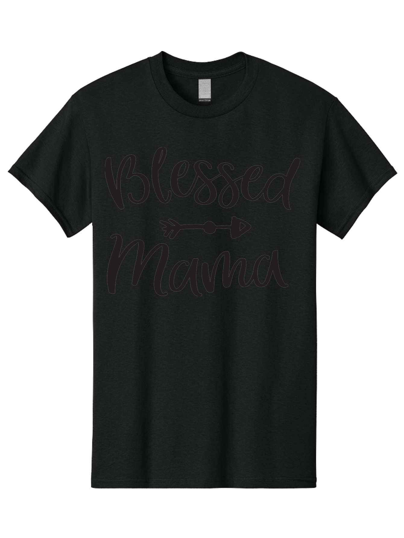Blessed-Mama Men'S Graphic Tee, 100% Cotton, Comfortable Casual Summer Wear, Machine Washable, Blessed Mama, Inspirational Quote, Motivational Phrase, Arrow Symbol, Motherhood, Love, Positivity, Faith, Family Aac529