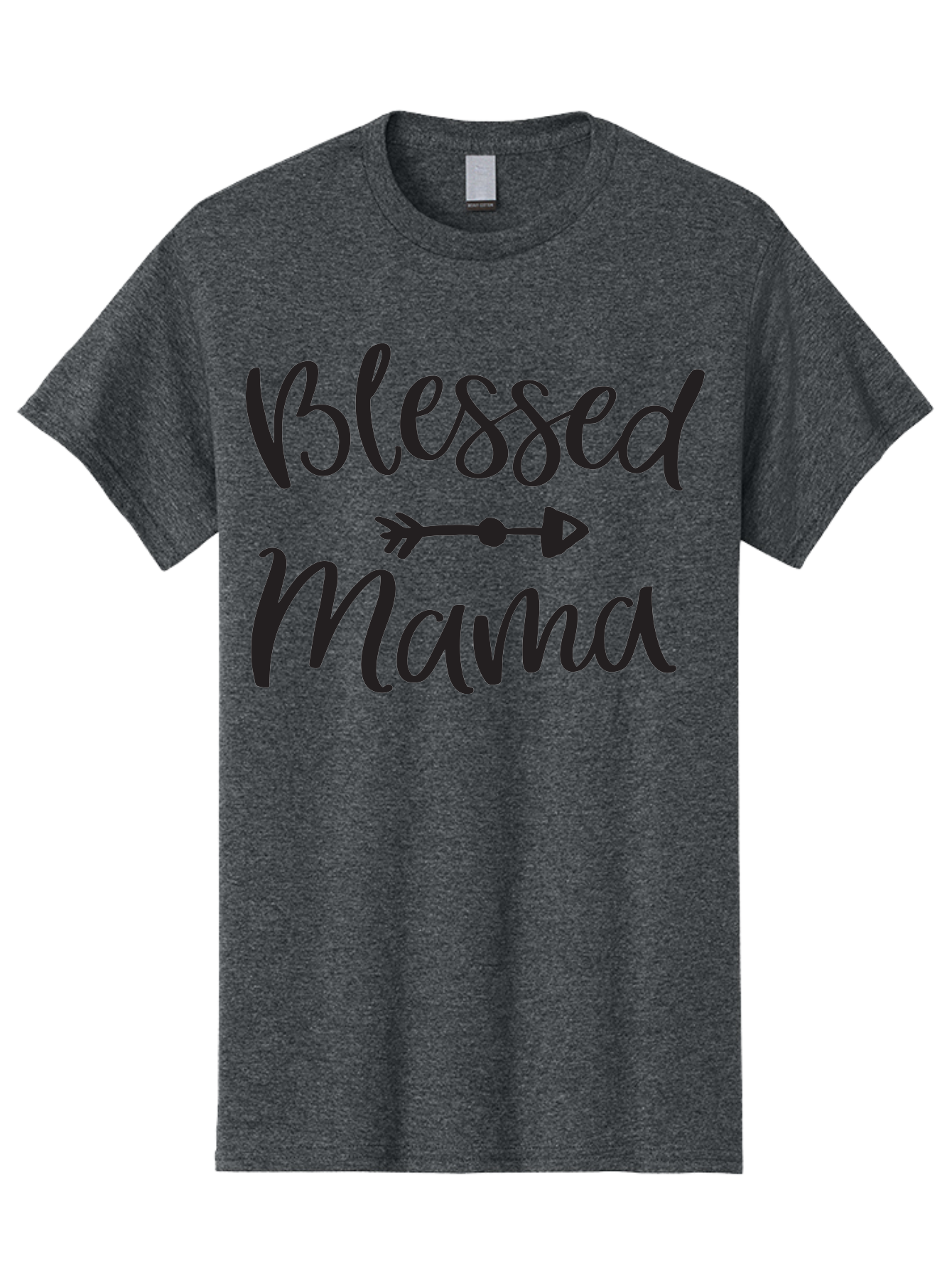 Blessed-Mama Men'S Graphic Tee, 100% Cotton, Comfortable Casual Summer Wear, Machine Washable, Blessed Mama, Inspirational Quote, Motivational Phrase, Arrow Symbol, Motherhood, Love, Positivity, Faith, Family Aac529
