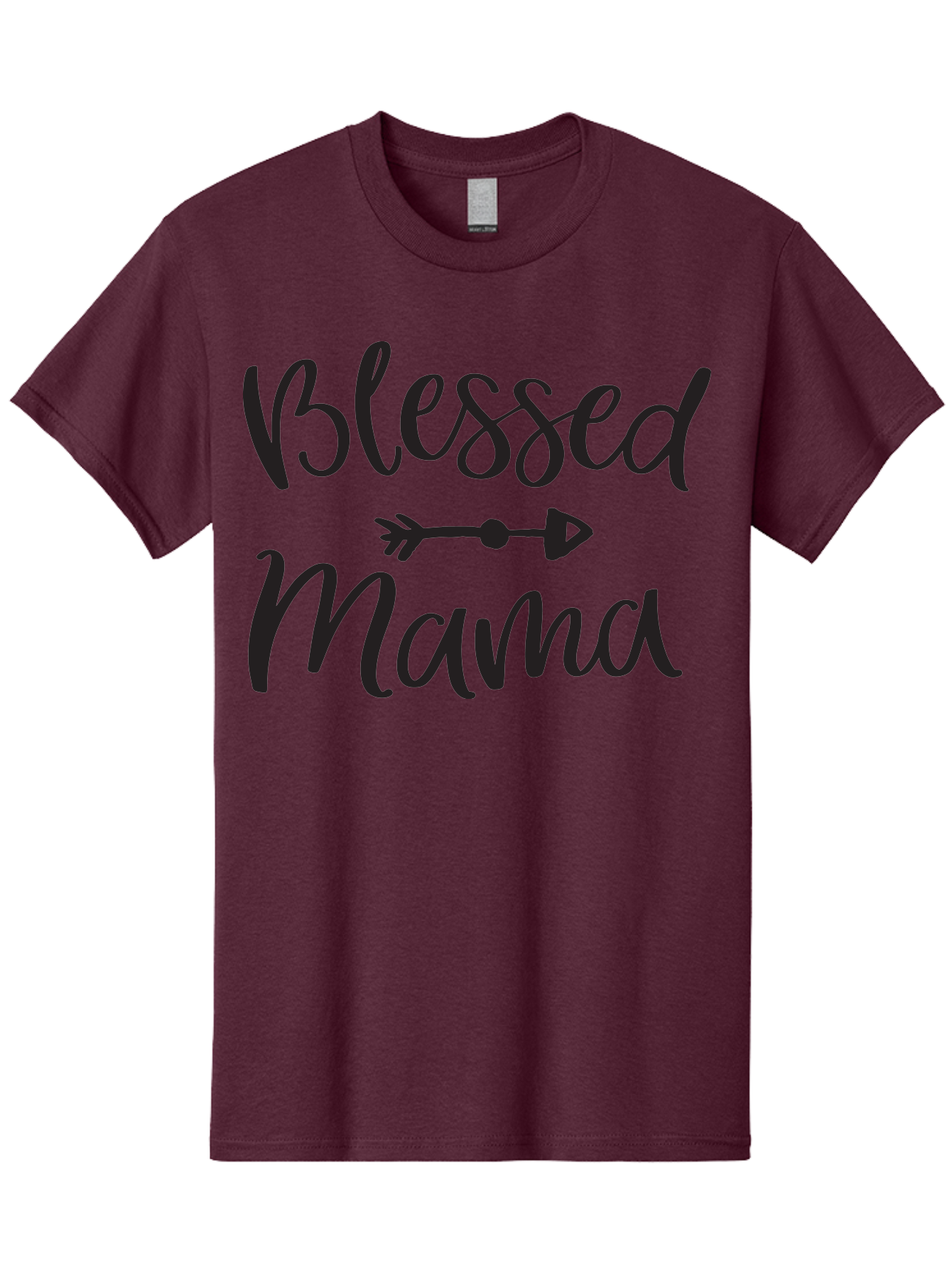 Blessed-Mama Men'S Graphic Tee, 100% Cotton, Comfortable Casual Summer Wear, Machine Washable, Blessed Mama, Inspirational Quote, Motivational Phrase, Arrow Symbol, Motherhood, Love, Positivity, Faith, Family Aac529