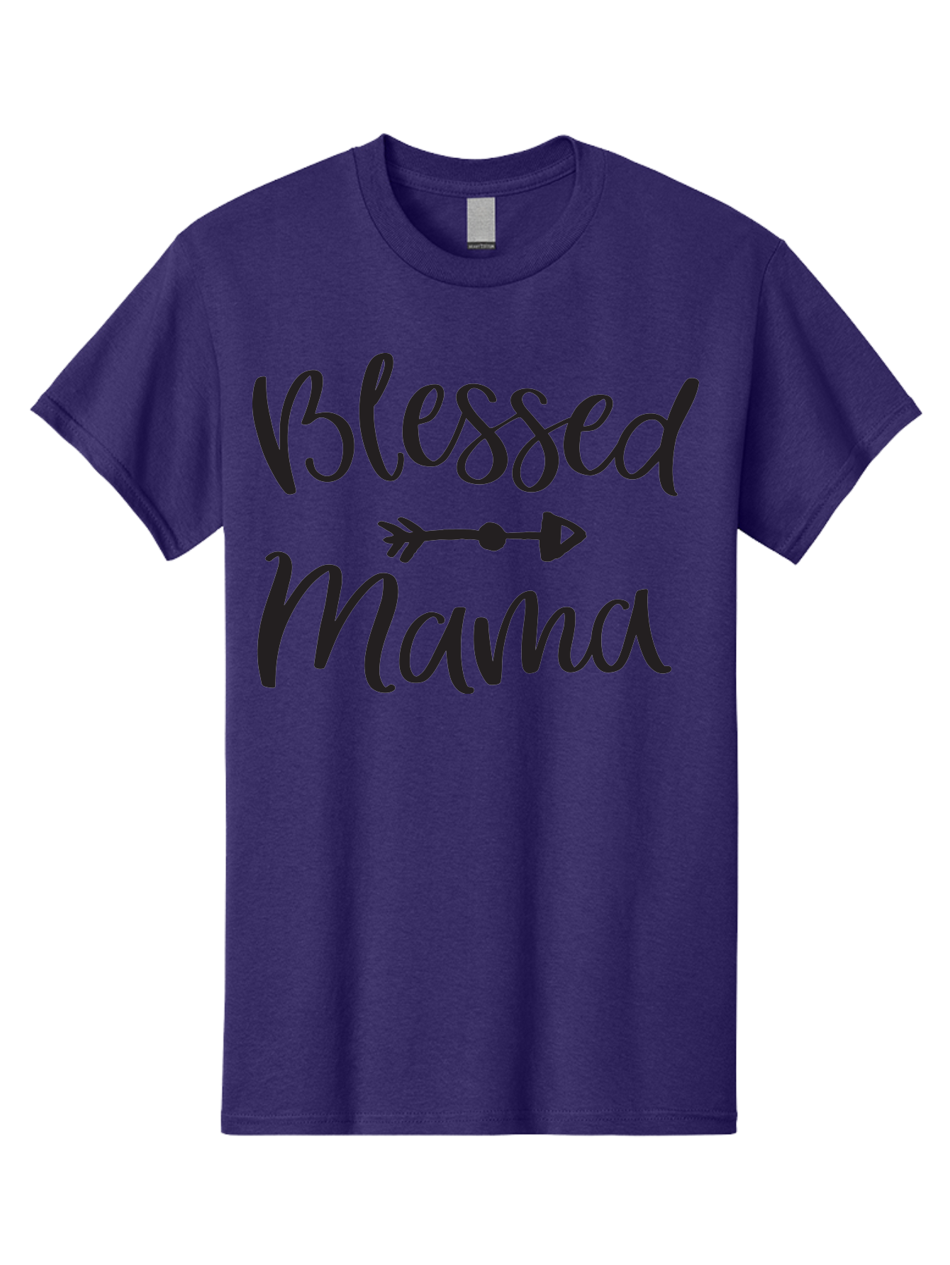 Blessed-Mama Men'S Graphic Tee, 100% Cotton, Comfortable Casual Summer Wear, Machine Washable, Blessed Mama, Inspirational Quote, Motivational Phrase, Arrow Symbol, Motherhood, Love, Positivity, Faith, Family Aac529