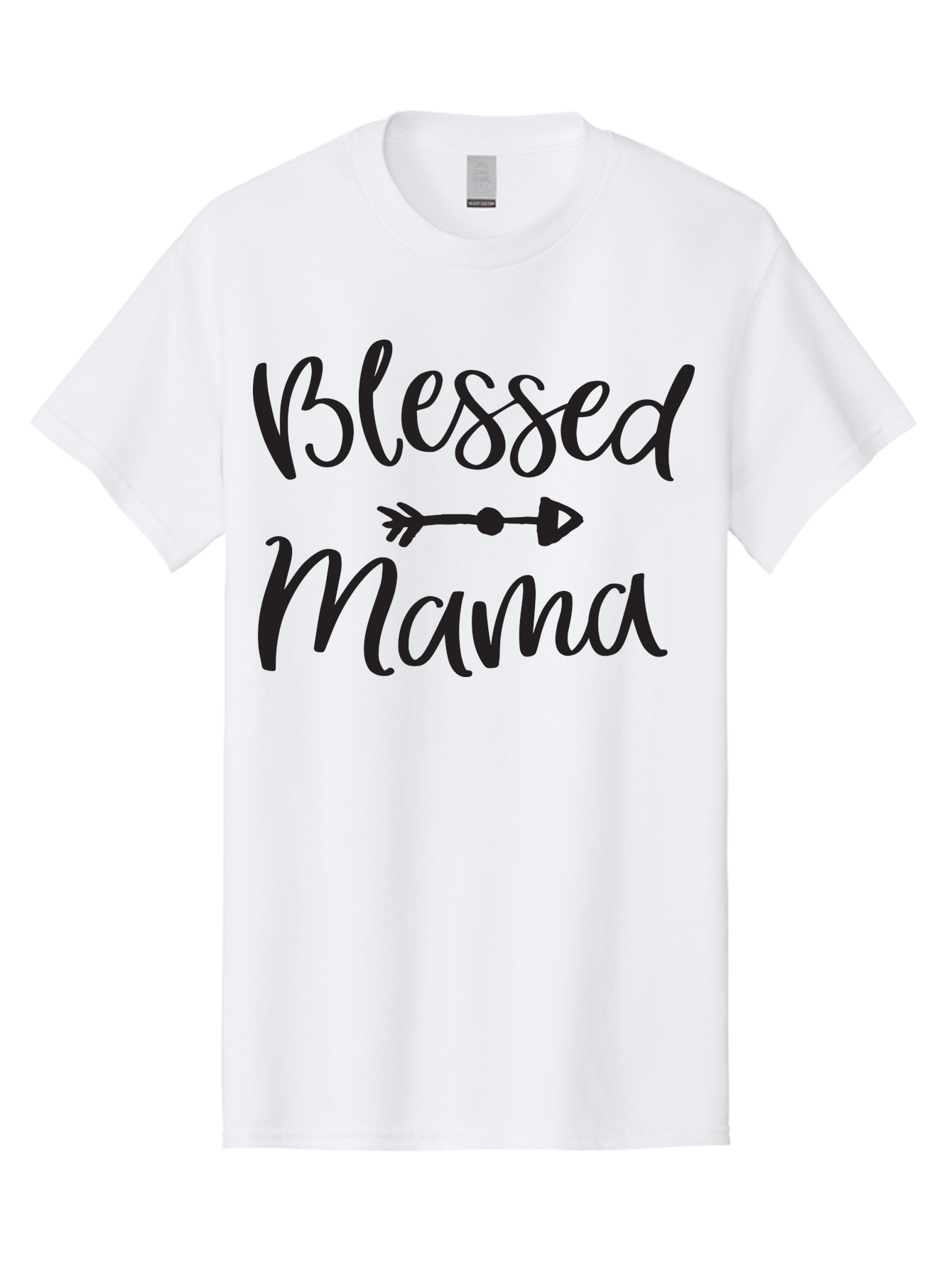 Blessed-Mama Men'S Graphic Tee, 100% Cotton, Comfortable Casual Summer Wear, Machine Washable, Blessed Mama, Inspirational Quote, Motivational Phrase, Arrow Symbol, Motherhood, Love, Positivity, Faith, Family Aac529