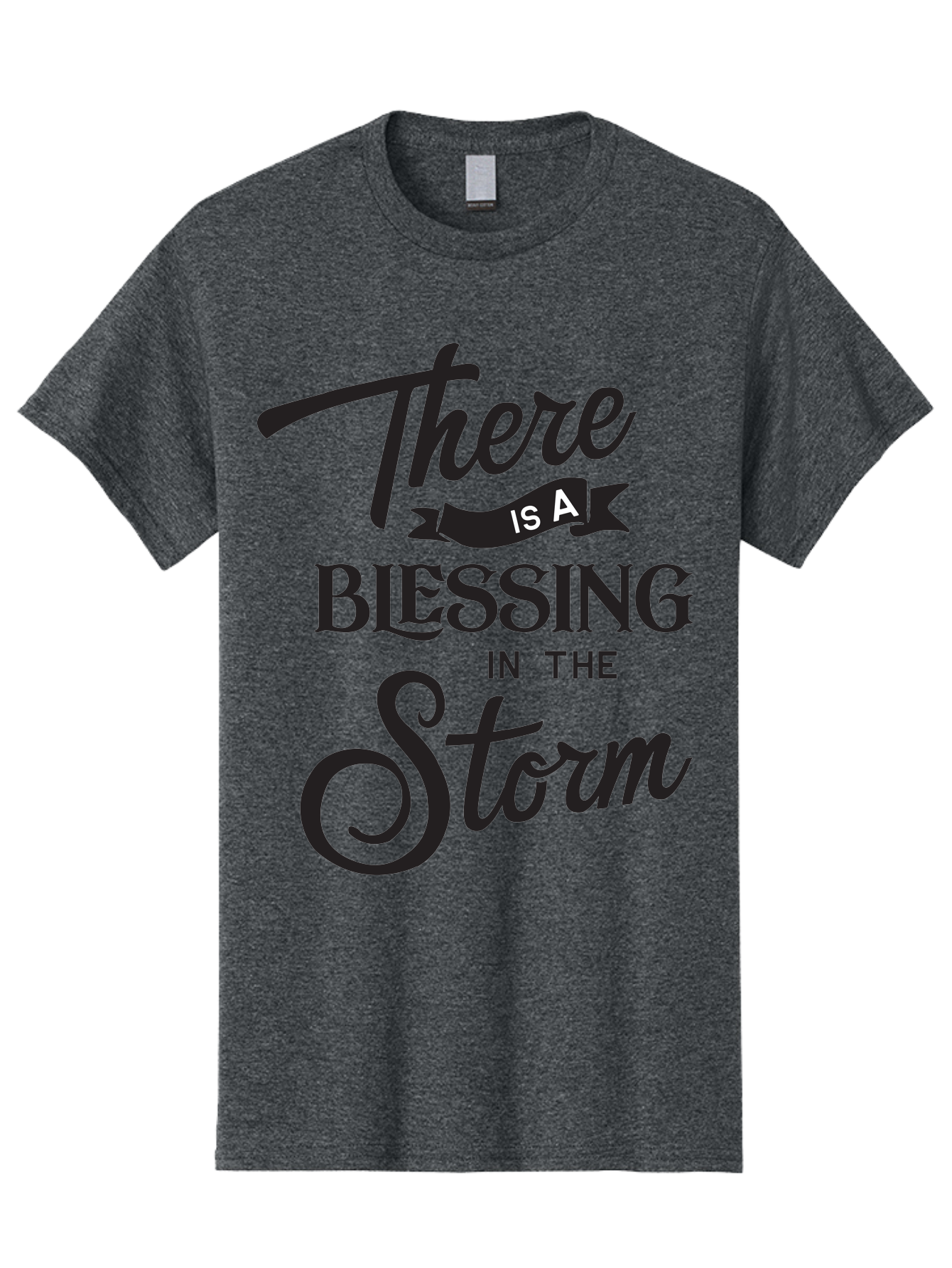 Blessing-In-The-Storm Men'S Graphic Tee, 100% Cotton, Comfortable Casual Summer Wear, Machine Washable, Inspirational Quote, Motivational Message, Blessing In The Storm, Uplifting Words, Positive Affirmation, Faith, Perseverance, Aac530