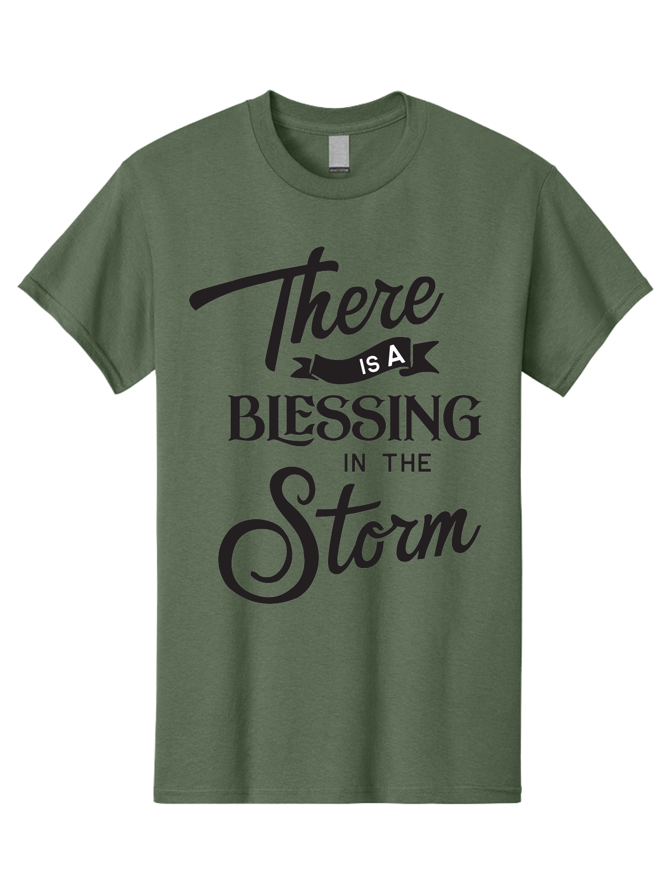 Blessing-In-The-Storm Men'S Graphic Tee, 100% Cotton, Comfortable Casual Summer Wear, Machine Washable, Inspirational Quote, Motivational Message, Blessing In The Storm, Uplifting Words, Positive Affirmation, Faith, Perseverance, Aac530