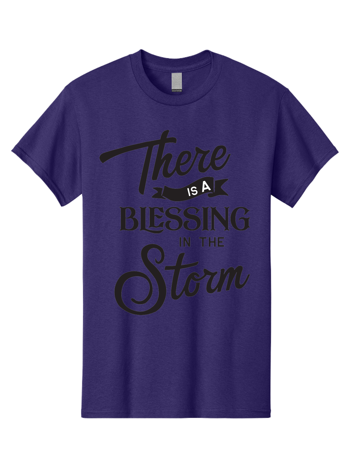 Blessing-In-The-Storm Men'S Graphic Tee, 100% Cotton, Comfortable Casual Summer Wear, Machine Washable, Inspirational Quote, Motivational Message, Blessing In The Storm, Uplifting Words, Positive Affirmation, Faith, Perseverance, Aac530