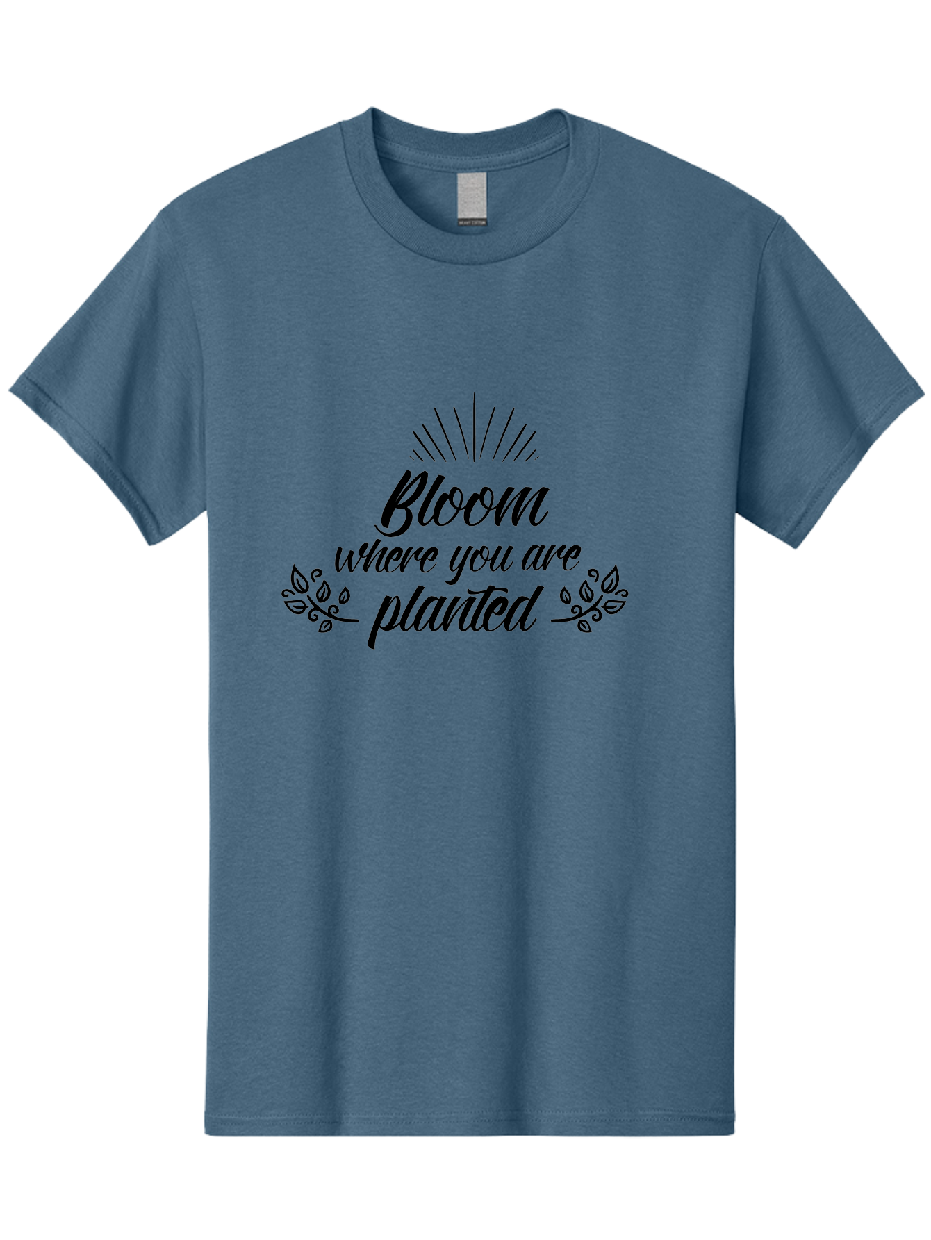 Bloom-Where-You-Are-Planted Men'S Graphic Tee, 100% Cotton, Comfortable Casual Summer Wear, Machine Washable, Inspirational Quote, Motivational Phrase, Blooming Flowers, Growth Mindset, Positive Vibes, Floral Design, Typography Art, Aac532