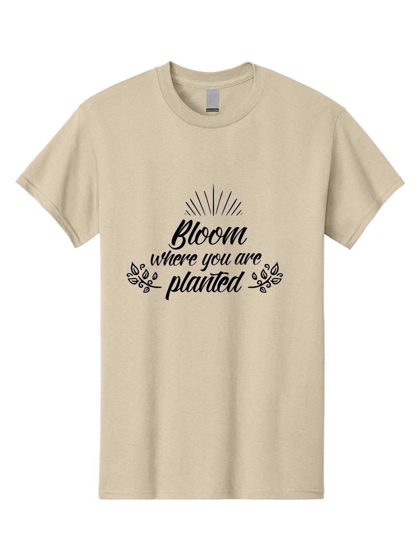 Bloom-Where-You-Are-Planted Men'S Graphic Tee, 100% Cotton, Comfortable Casual Summer Wear, Machine Washable, Inspirational Quote, Motivational Phrase, Blooming Flowers, Growth Mindset, Positive Vibes, Floral Design, Typography Art, Aac532