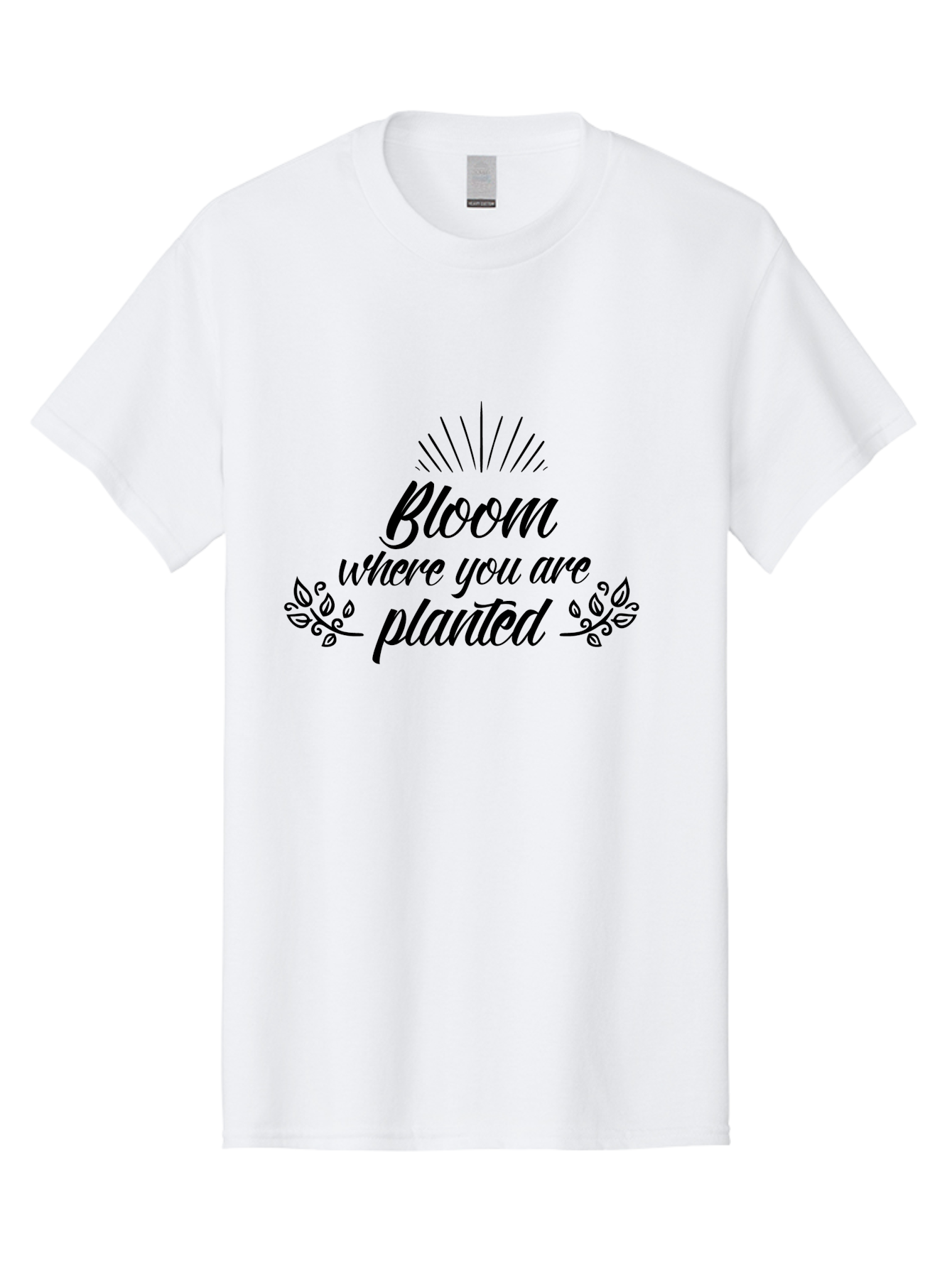 Bloom-Where-You-Are-Planted Men'S Graphic Tee, 100% Cotton, Comfortable Casual Summer Wear, Machine Washable, Inspirational Quote, Motivational Phrase, Blooming Flowers, Growth Mindset, Positive Vibes, Floral Design, Typography Art, Aac532