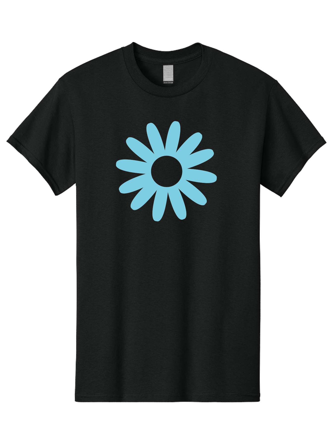 Blue-Flower Men'S Graphic Tee, 100% Cotton, Comfortable Casual Summer Wear, Machine Washable, Blue Flower, Simple Design, Minimalist Art, Floral Pattern, Light Blue Petals, Abstract Flower, Modern Graphics Aac536