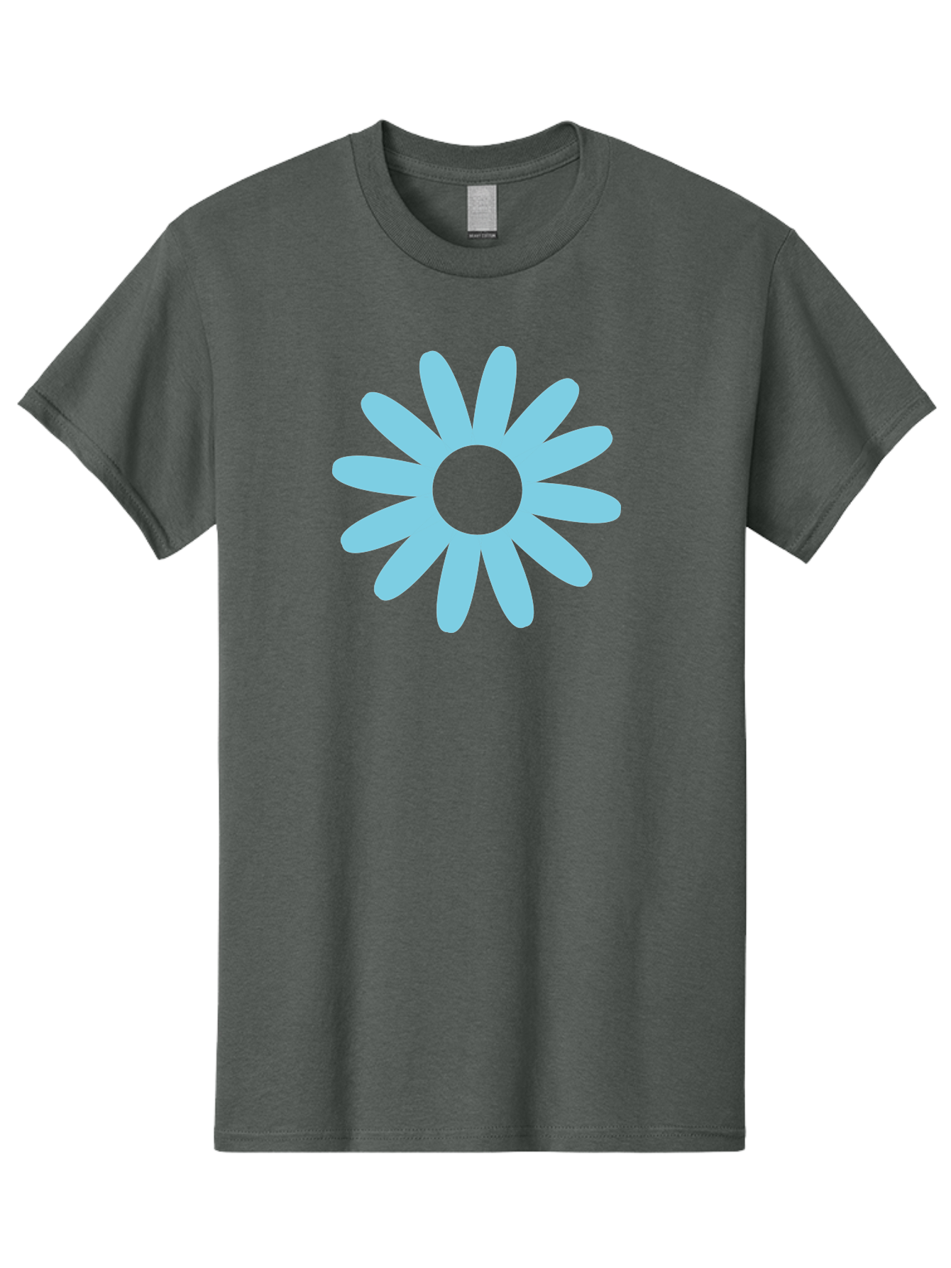 Blue-Flower Men'S Graphic Tee, 100% Cotton, Comfortable Casual Summer Wear, Machine Washable, Blue Flower, Simple Design, Minimalist Art, Floral Pattern, Light Blue Petals, Abstract Flower, Modern Graphics Aac536