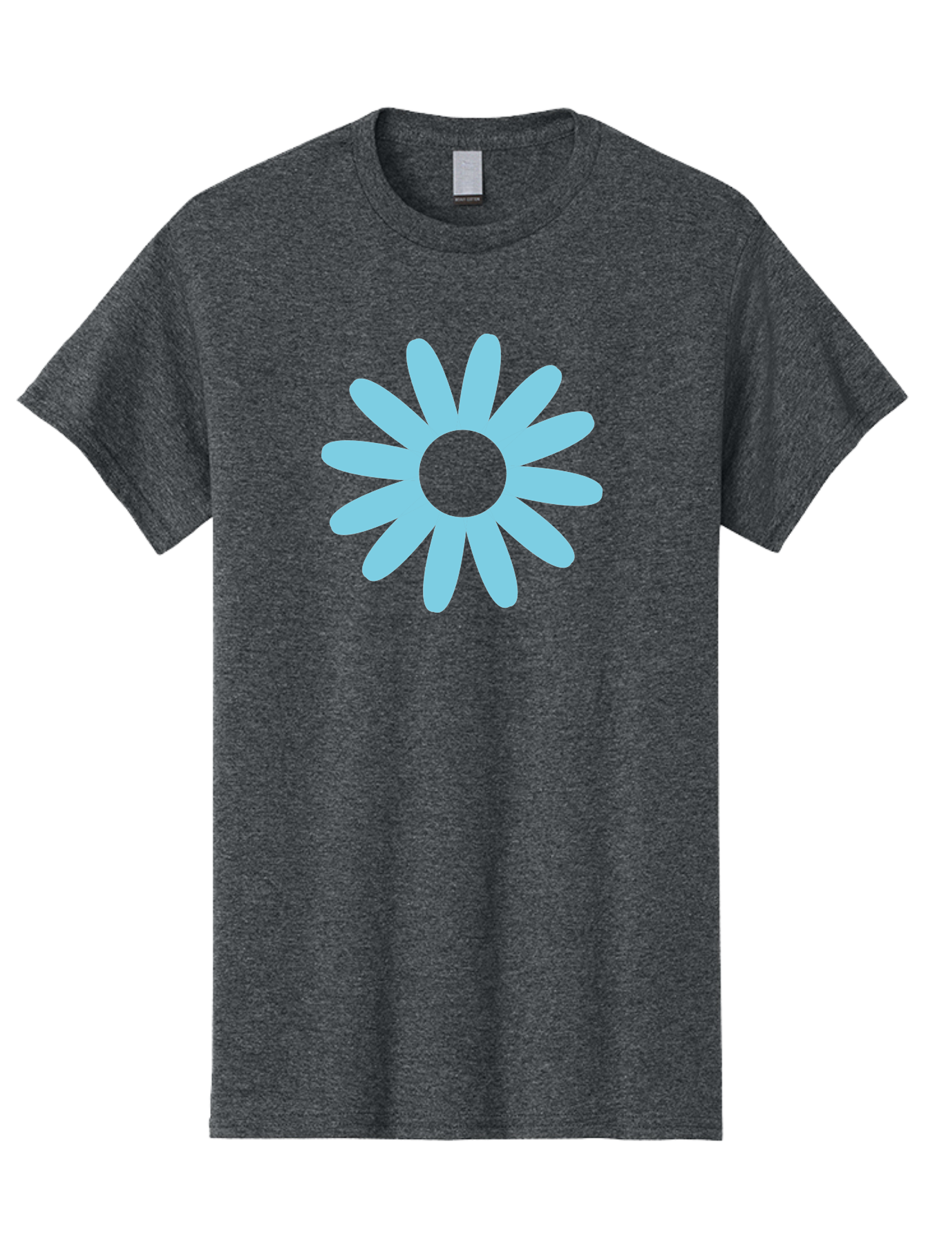Blue-Flower Men'S Graphic Tee, 100% Cotton, Comfortable Casual Summer Wear, Machine Washable, Blue Flower, Simple Design, Minimalist Art, Floral Pattern, Light Blue Petals, Abstract Flower, Modern Graphics Aac536
