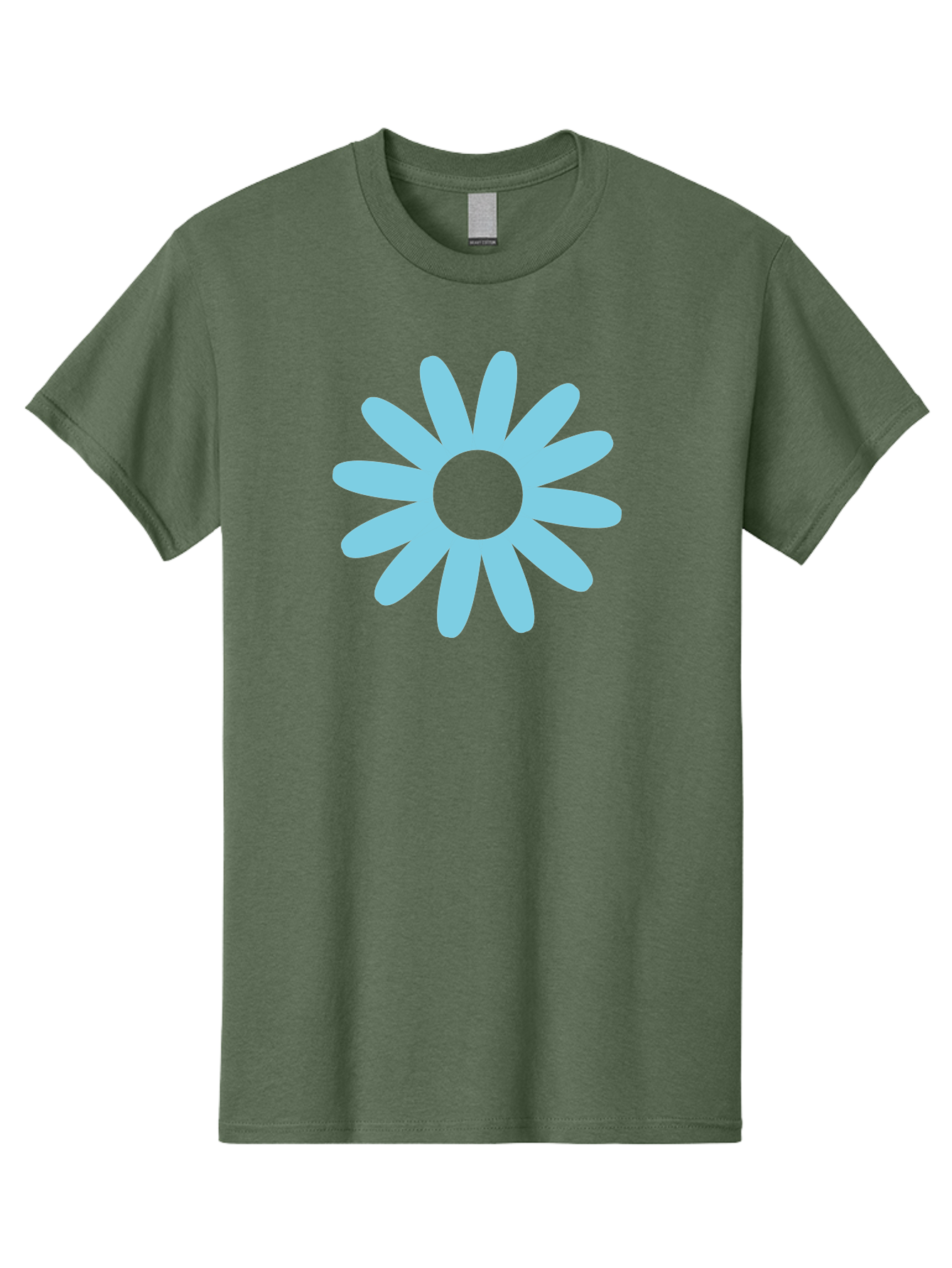 Blue-Flower Men'S Graphic Tee, 100% Cotton, Comfortable Casual Summer Wear, Machine Washable, Blue Flower, Simple Design, Minimalist Art, Floral Pattern, Light Blue Petals, Abstract Flower, Modern Graphics Aac536