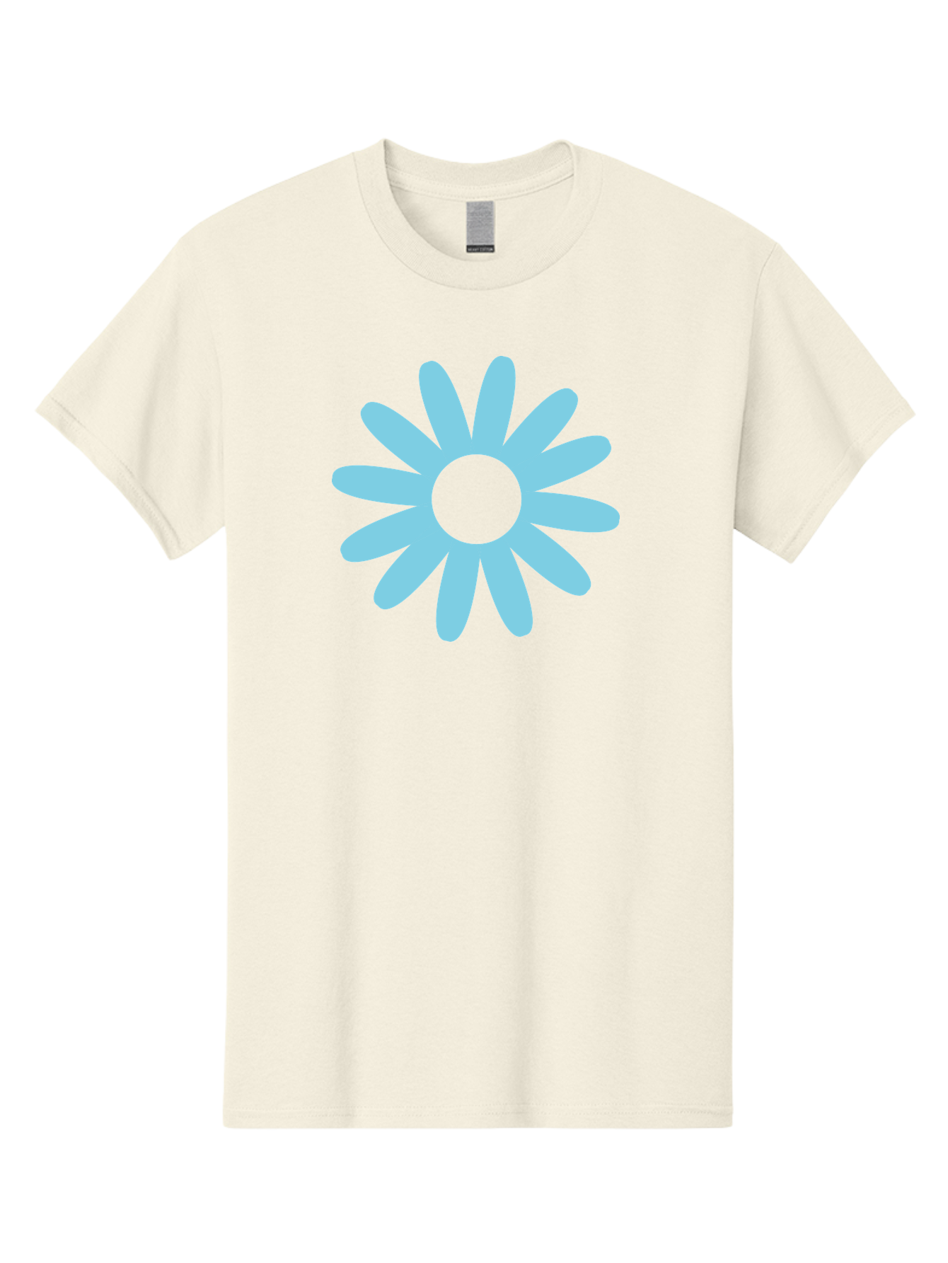 Blue-Flower Men'S Graphic Tee, 100% Cotton, Comfortable Casual Summer Wear, Machine Washable, Blue Flower, Simple Design, Minimalist Art, Floral Pattern, Light Blue Petals, Abstract Flower, Modern Graphics Aac536
