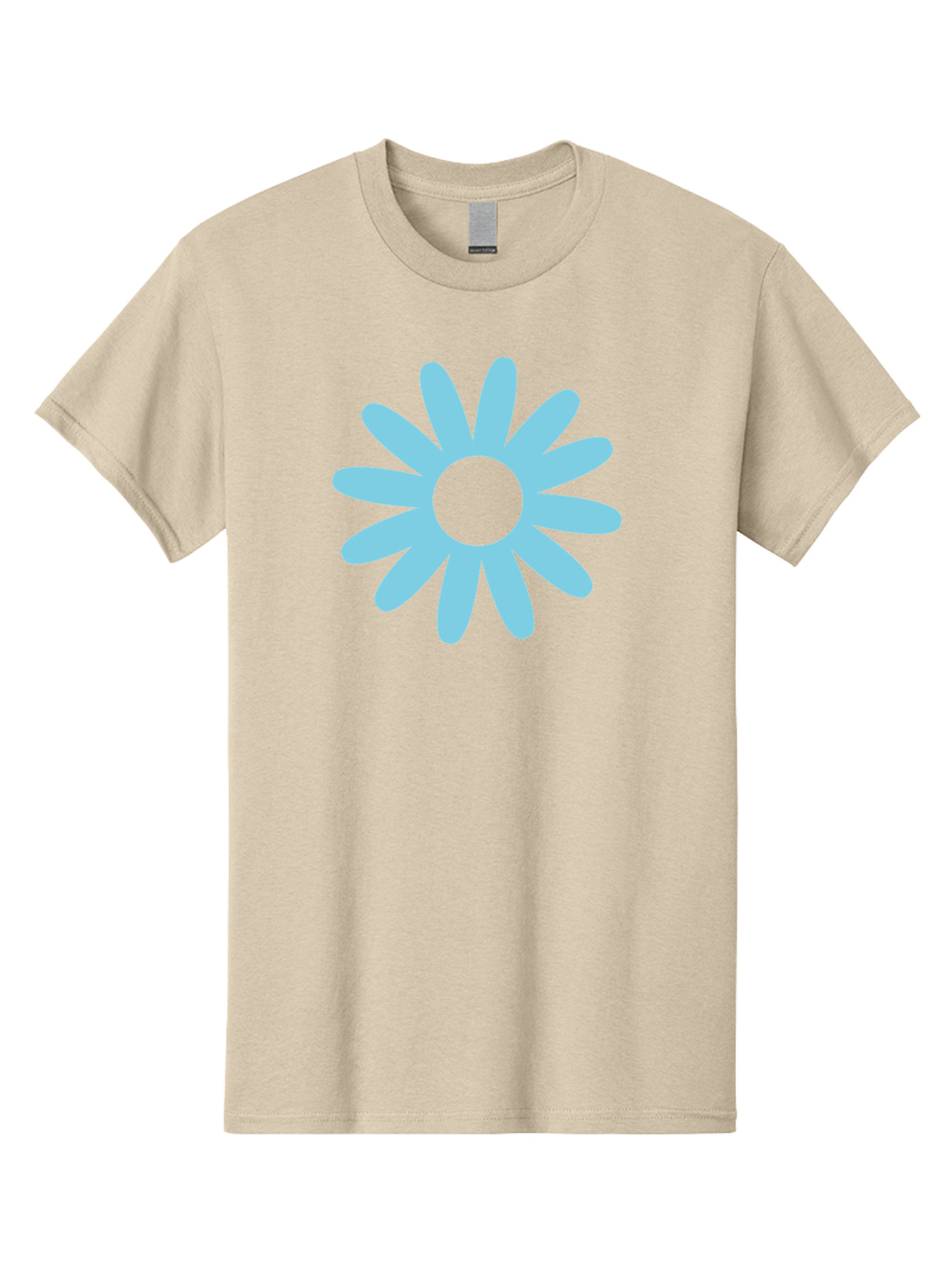 Blue-Flower Men'S Graphic Tee, 100% Cotton, Comfortable Casual Summer Wear, Machine Washable, Blue Flower, Simple Design, Minimalist Art, Floral Pattern, Light Blue Petals, Abstract Flower, Modern Graphics Aac536