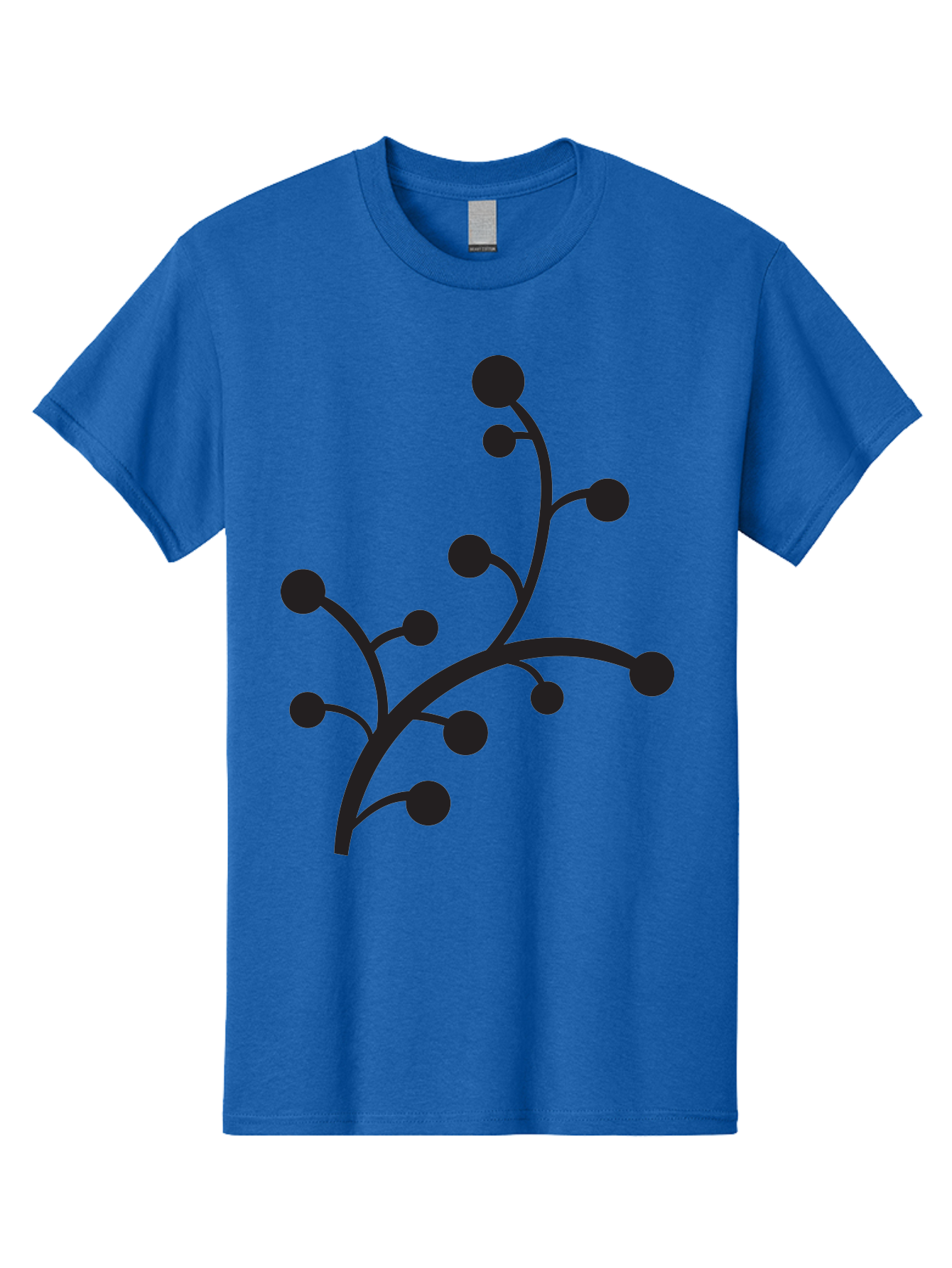 Branched-Stem Men'S Graphic Tee, 100% Cotton, Comfortable Casual Summer Wear, Machine Washable, Mistletoe Silhouette, Minimalist Design, Black And Green Color Scheme, Festive Decor, Holiday Icon, Christmas Symbol, Simple Graphics, Aac543