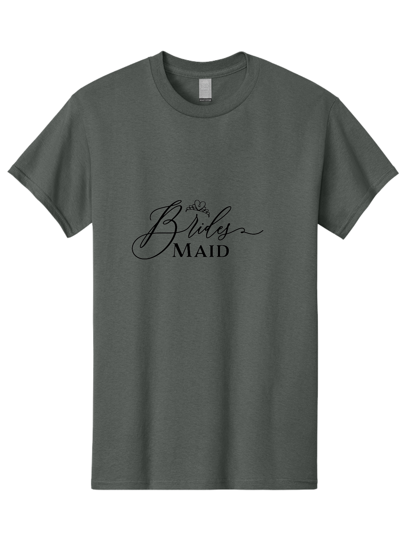 Brides-Maid Men'S Graphic Tee, 100% Cotton, Comfortable Casual Summer Wear, Machine Washable, Wedding Party, Bridesmaid, Bride'S Maid, Wedding Attire, Tiara, Black Lettering, Elegant Script, Stylish Typography, Bridal Party, Wedding Logo Aac546