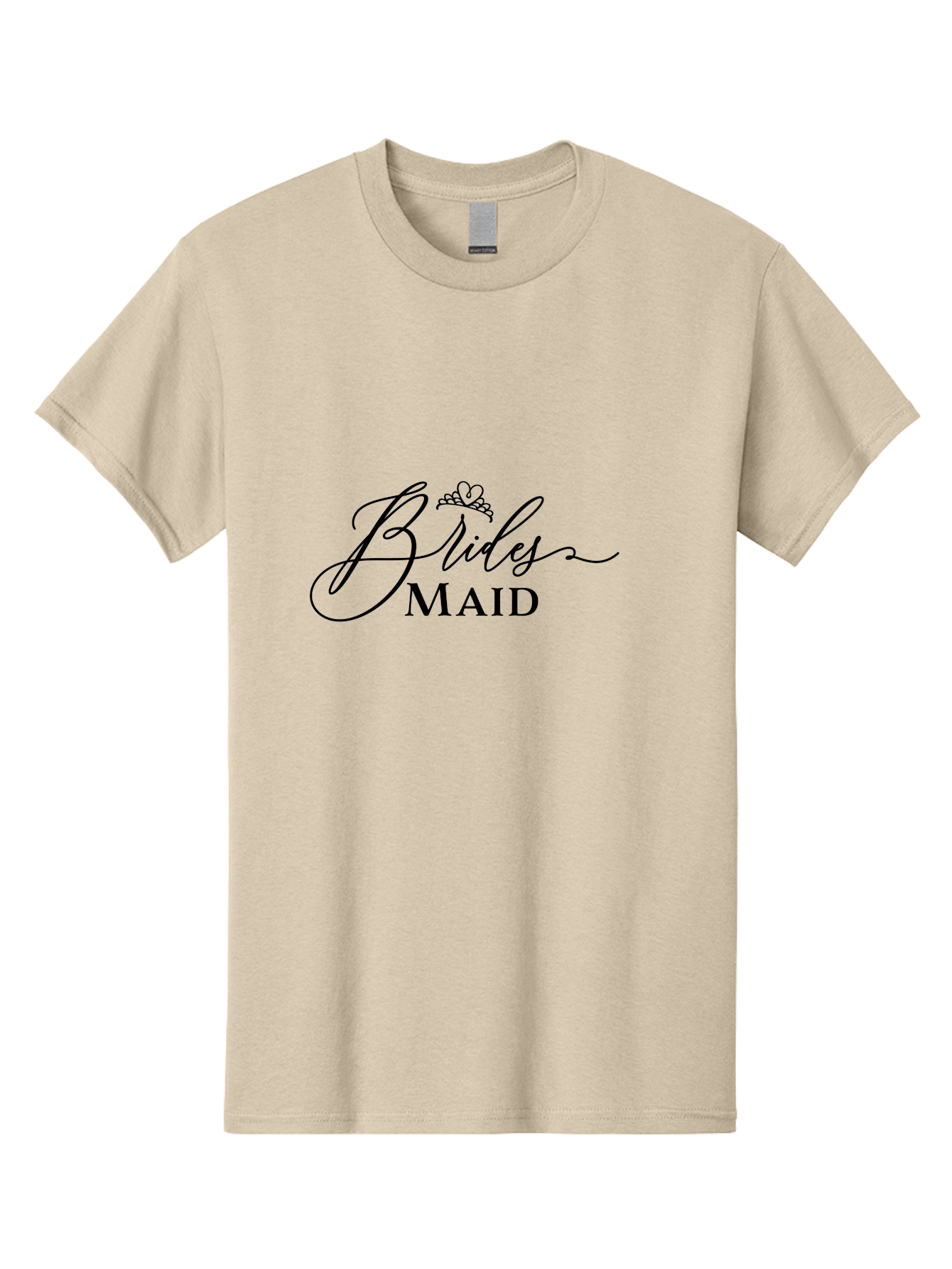 Brides-Maid Men'S Graphic Tee, 100% Cotton, Comfortable Casual Summer Wear, Machine Washable, Wedding Party, Bridesmaid, Bride'S Maid, Wedding Attire, Tiara, Black Lettering, Elegant Script, Stylish Typography, Bridal Party, Wedding Logo Aac546