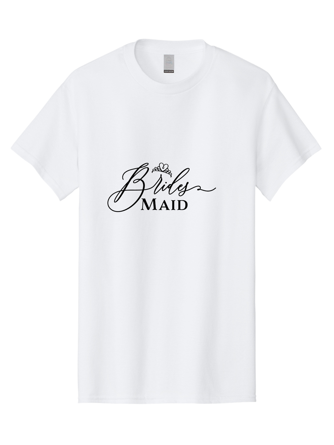 Brides-Maid Men'S Graphic Tee, 100% Cotton, Comfortable Casual Summer Wear, Machine Washable, Wedding Party, Bridesmaid, Bride'S Maid, Wedding Attire, Tiara, Black Lettering, Elegant Script, Stylish Typography, Bridal Party, Wedding Logo Aac546