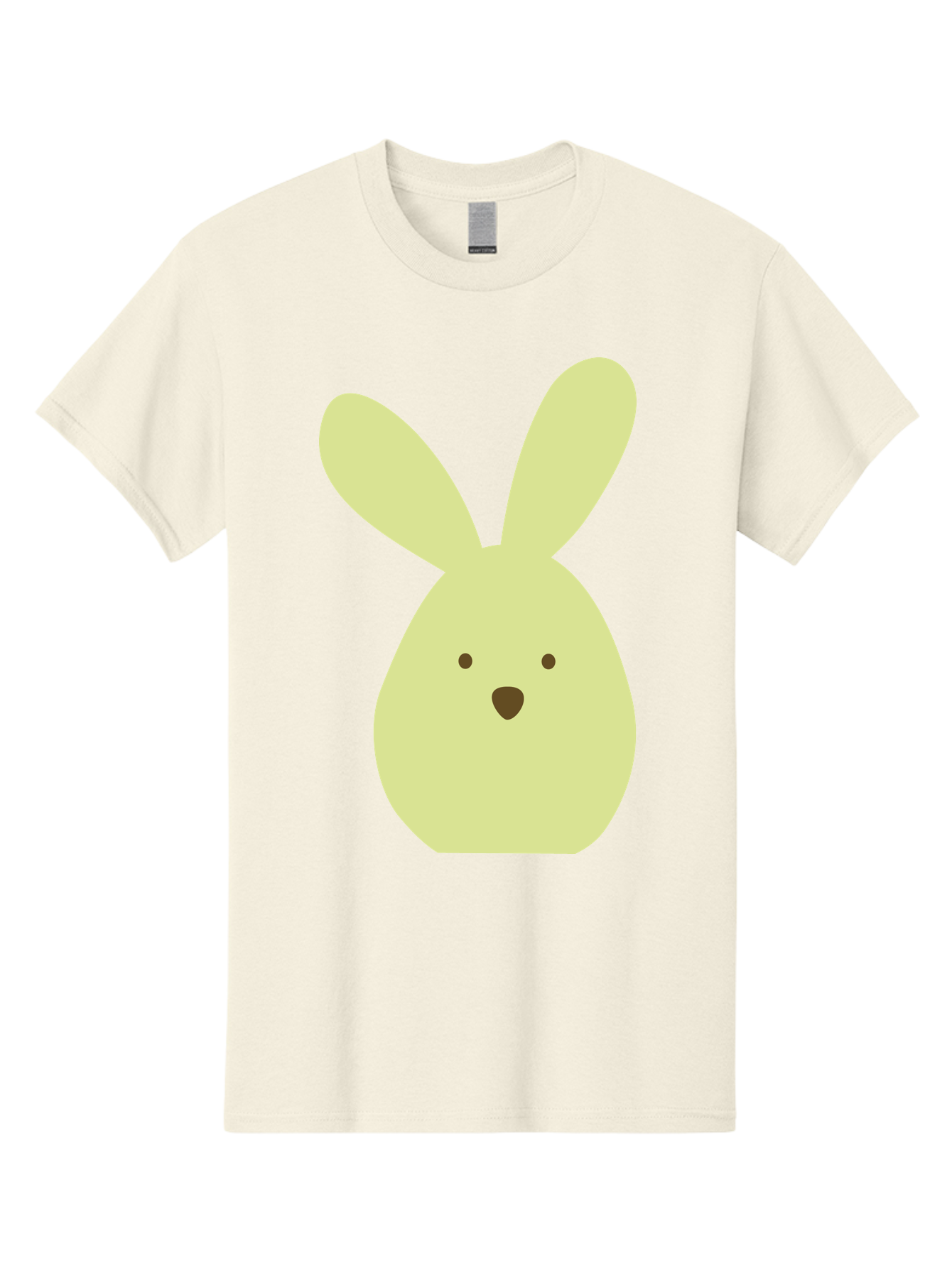 Bunny-Face Men'S Graphic Tee, 100% Cotton, Comfortable Casual Summer Wear, Machine Washable, Cartoon Bunny, Easter Bunny, Cute, Simple Design, Childrens Illustration, Rabbit Face, Brown Nose, Pale Yellow, Digital Art Aac549
