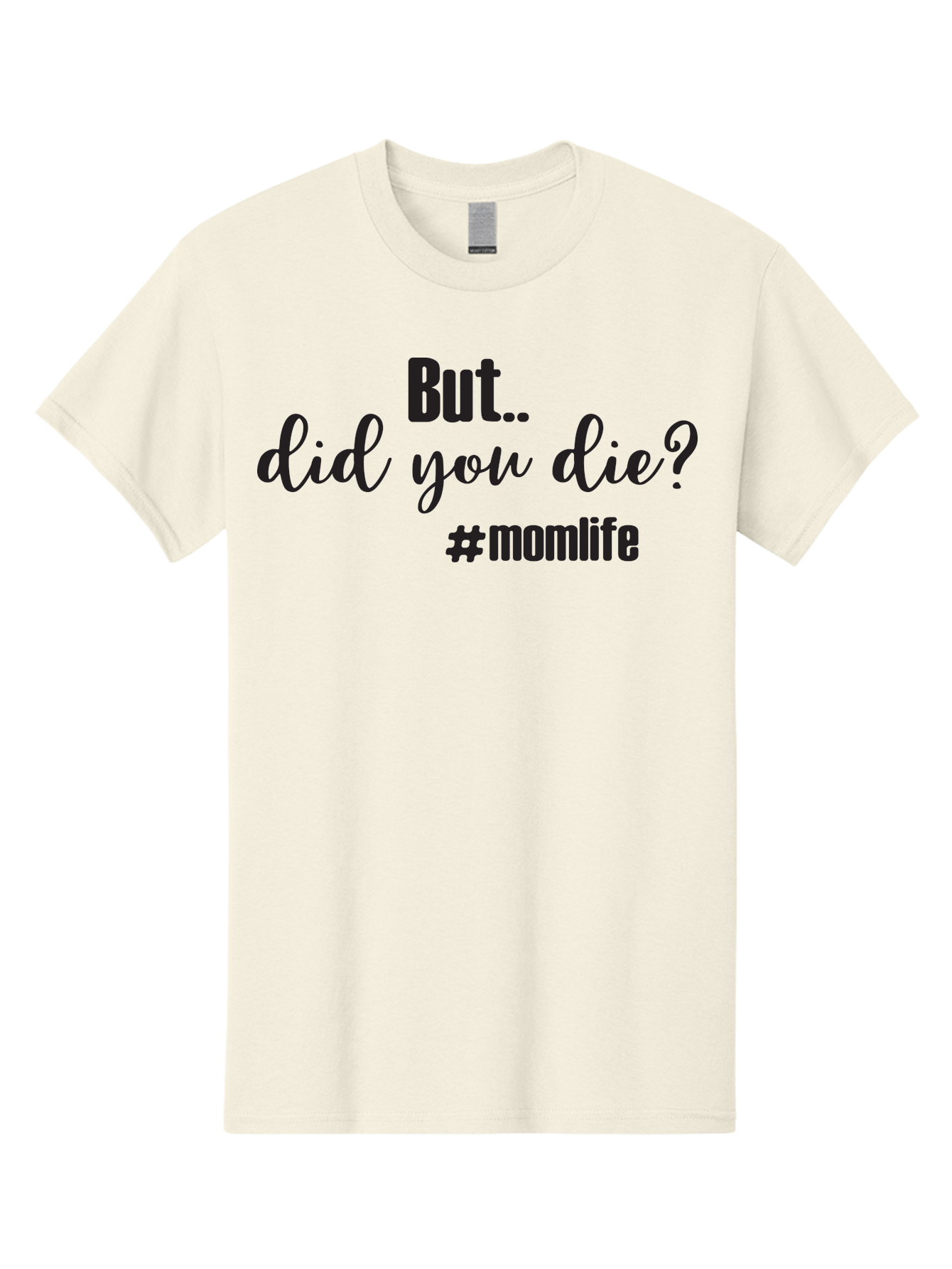 But-Did-You-Die-Momlife Men'S Graphic Tee, 100% Cotton, Comfortable Casual Summer Wear, Machine Washable, Mom Life, Motherhood Struggles, Parenting Humor, Sarcastic Quotes, Funny Sayings, Mom Jokes, Relatable Mom Quotes, Parenting Struggles Aac551