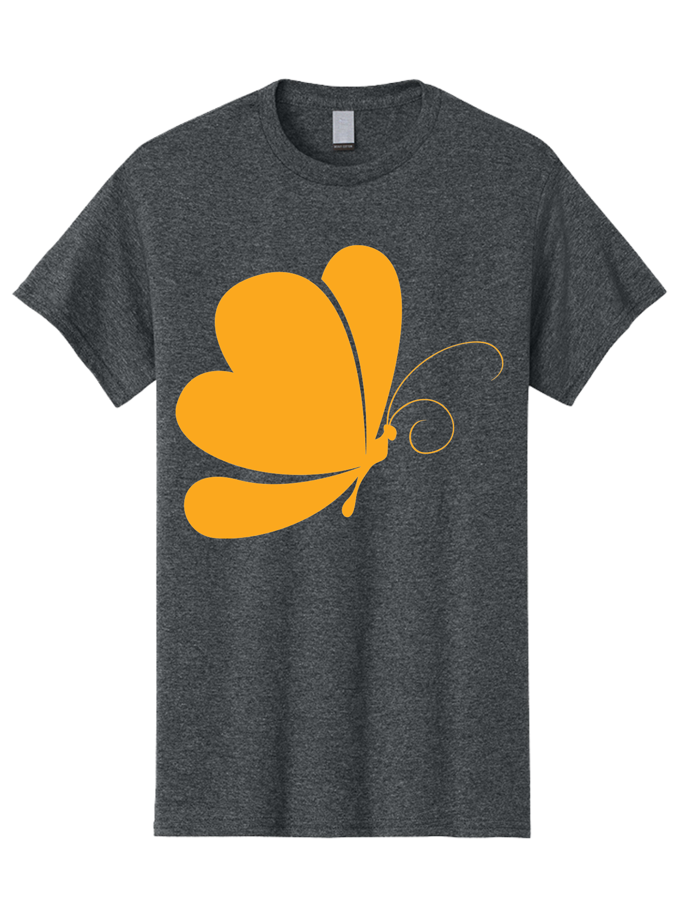 Butterfly Men'S Graphic Tee, 100% Cotton, Comfortable Casual Summer Wear, Machine Washable, Orange Butterfly, Minimalist Design, Stylized Insect, Delicate Features, Orange Silhouette, Butterfly Wings, Simple Shapes, Graphic Illustration, Aac554